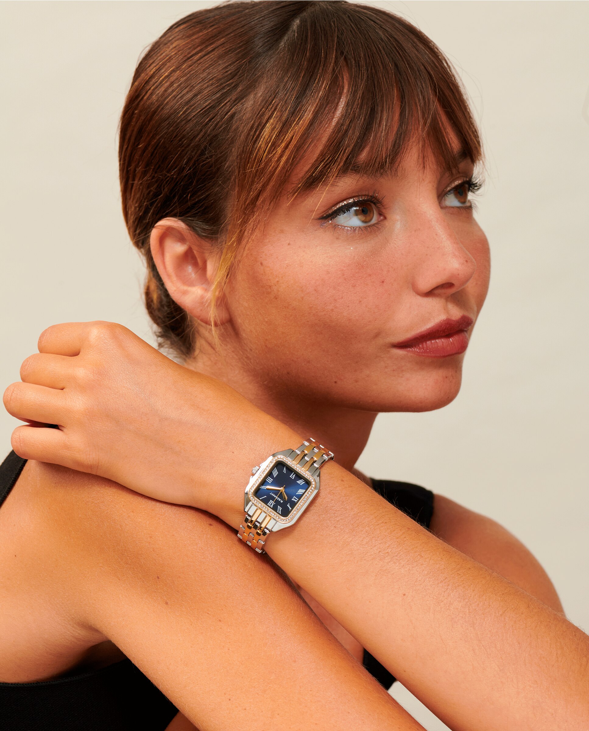 Relógio Bahamas Luxe Ra643204 de Aço e Bracelete Bicolor em Ouro Prata-4