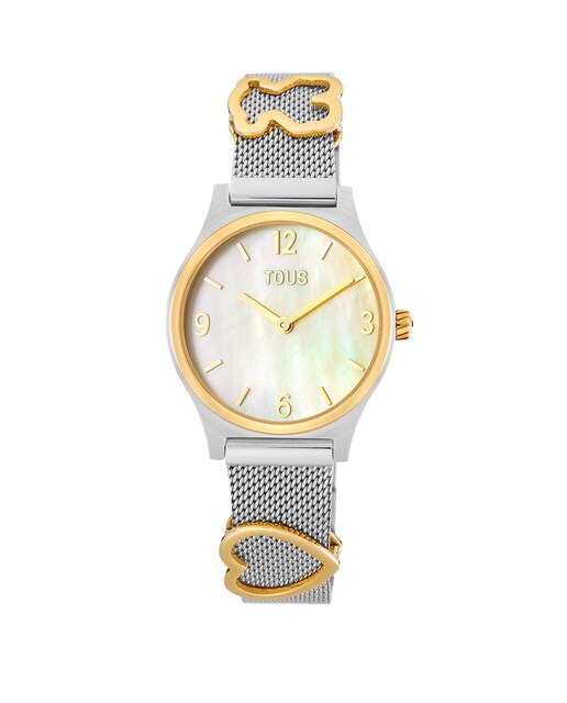 Imagem 0 de Reloj analógico de mujer Epic Icon Mesh con brazalete de acero y esfera de nácar