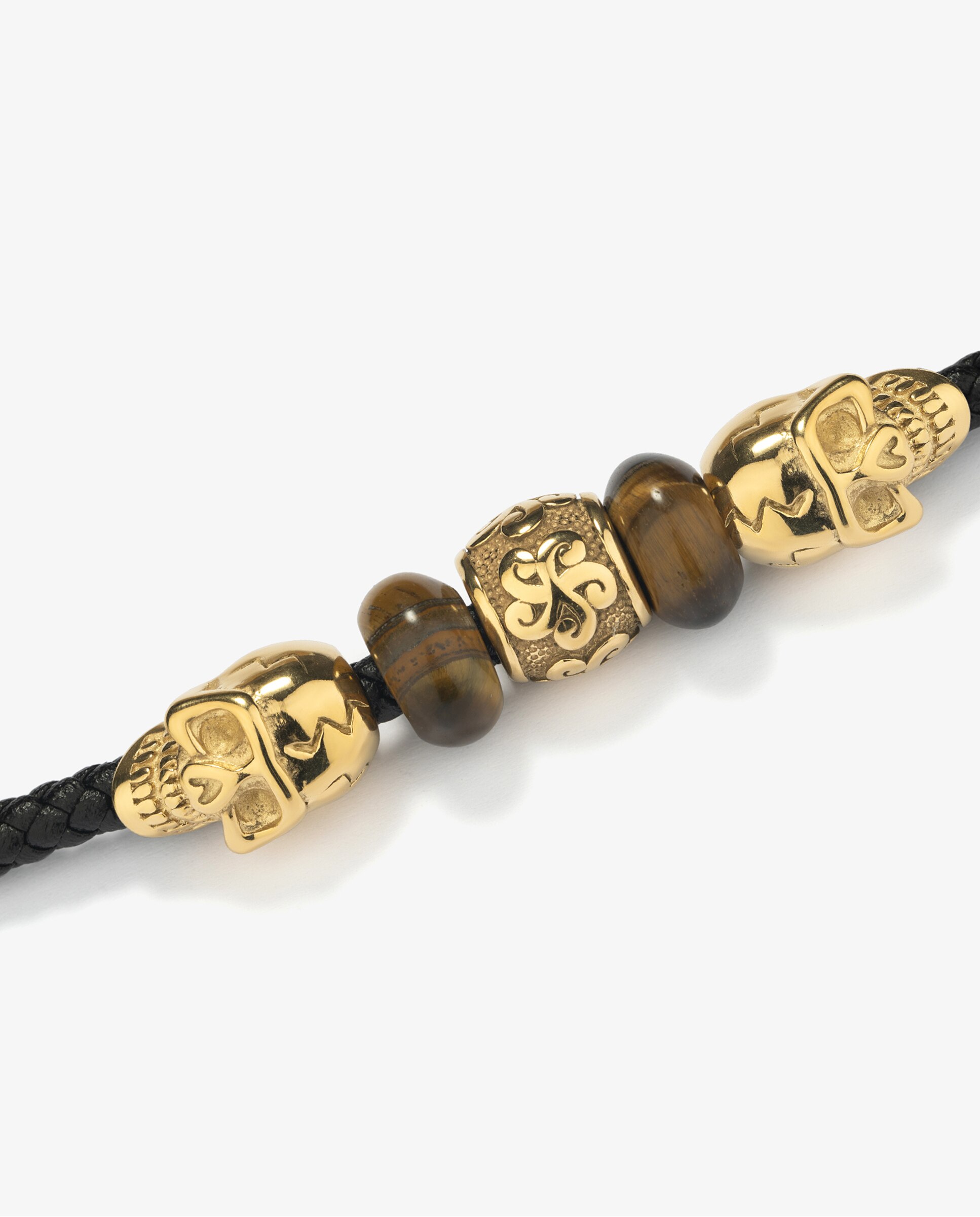 Pulseira Pirate de Aço Dourada Preto-2
