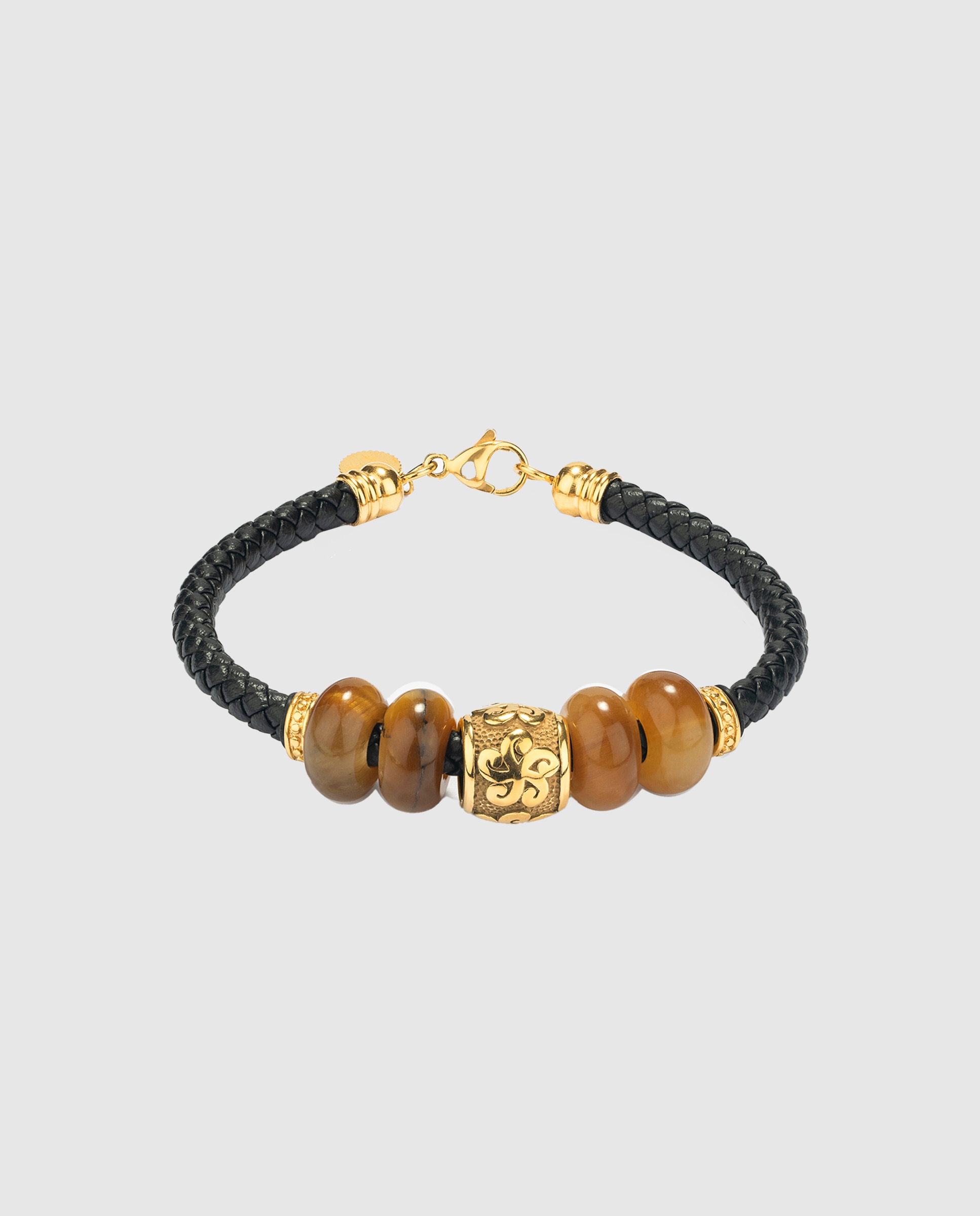Pulseira Pirate de Aço Dourada Preto-1
