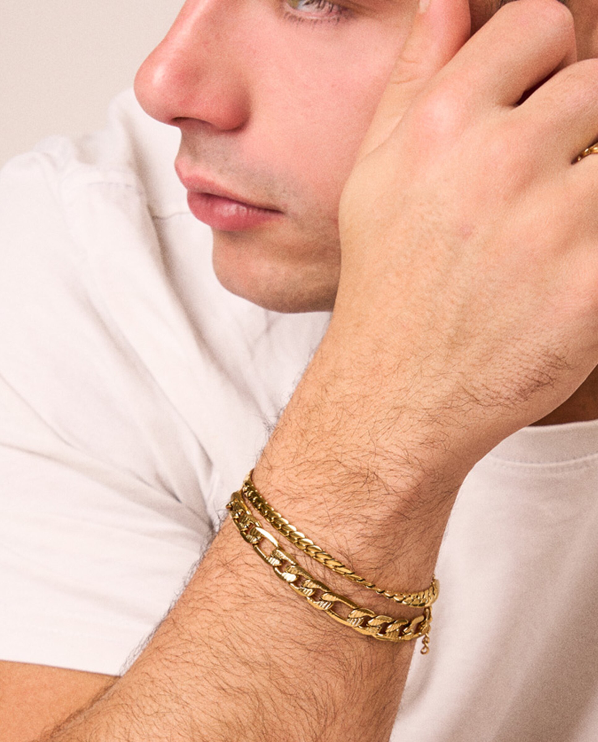 Anel Padlock de Aço Dourado Ouro-3