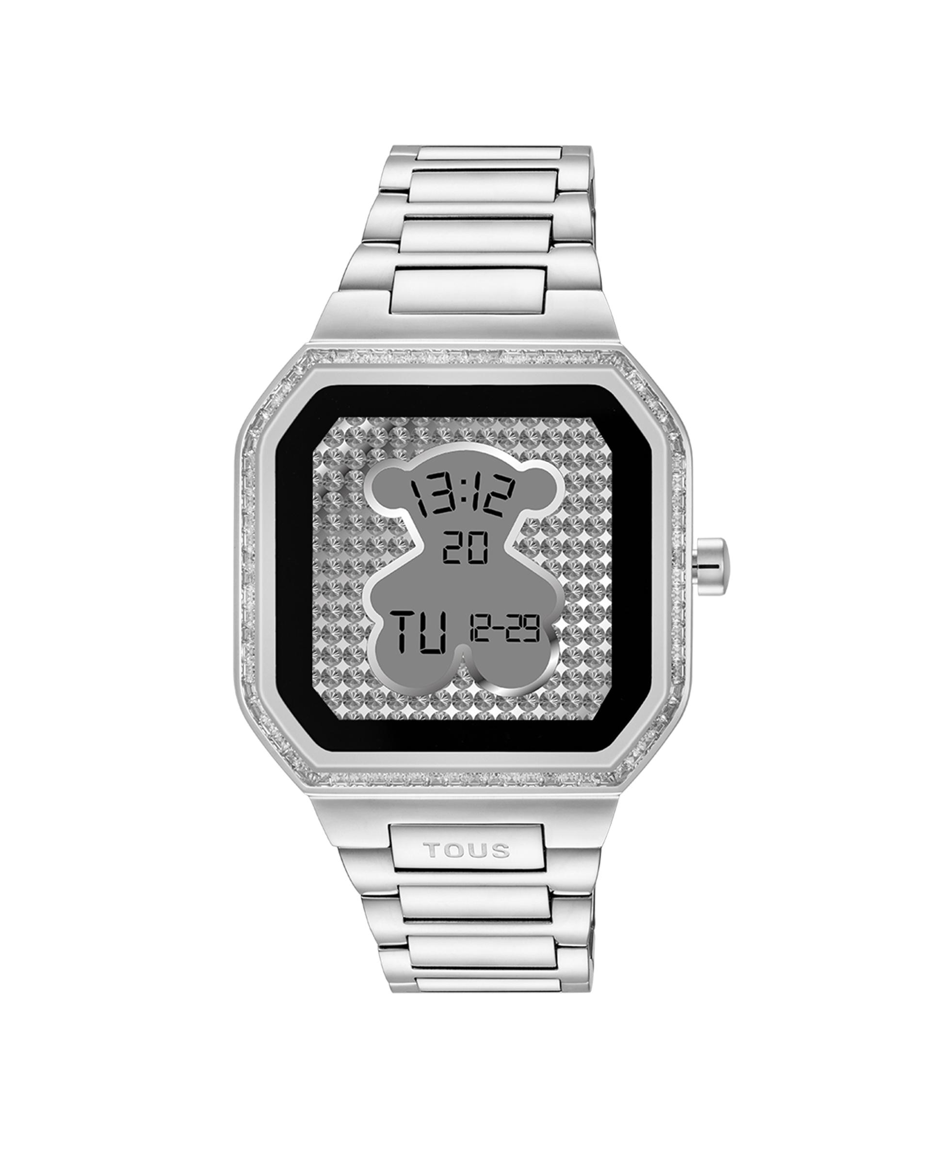 Smartwatch B-connect com Bracelete de Aço com Zircónias Prata-1
