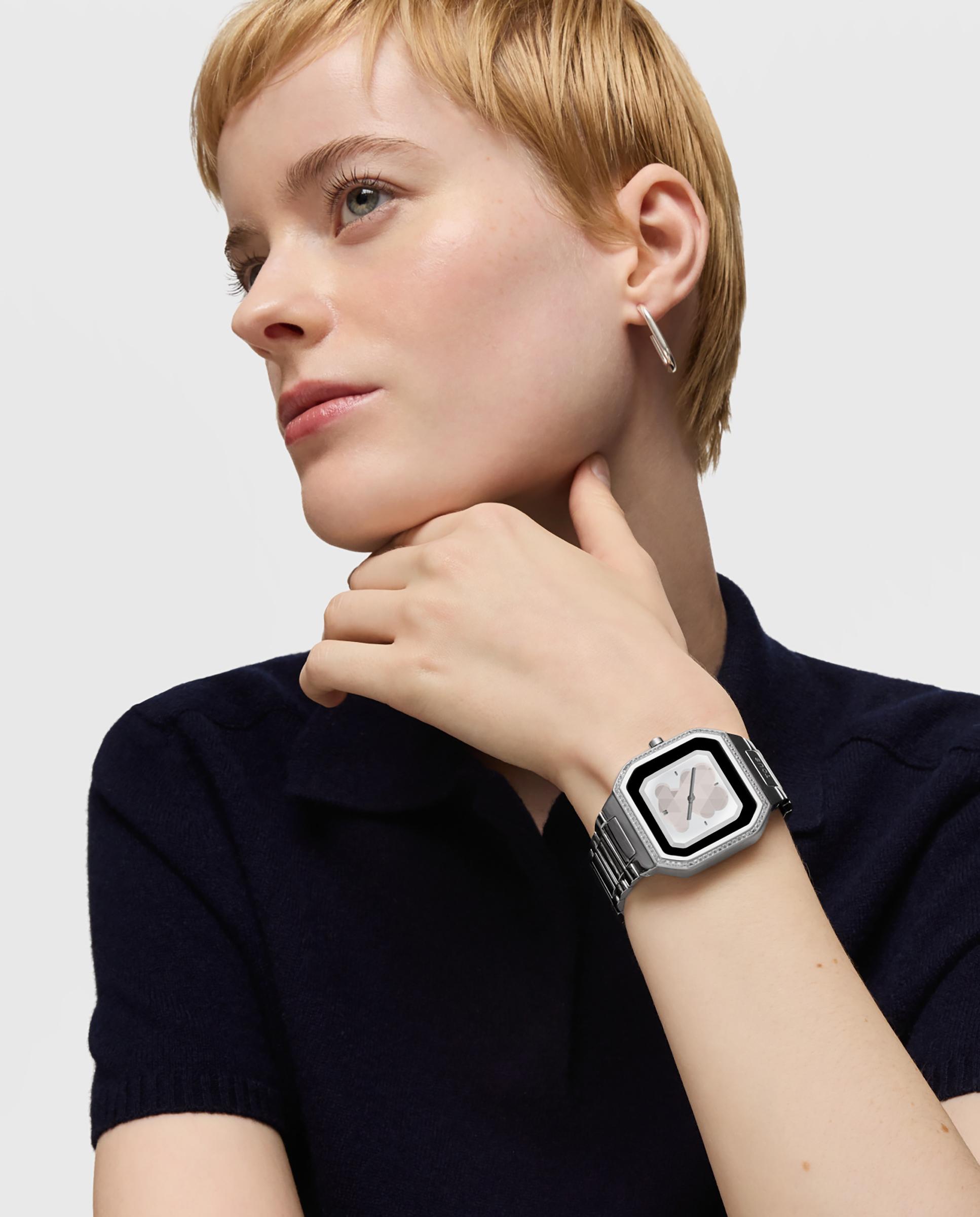 Smartwatch B-connect com Bracelete de Aço com Zircónias Prata-3