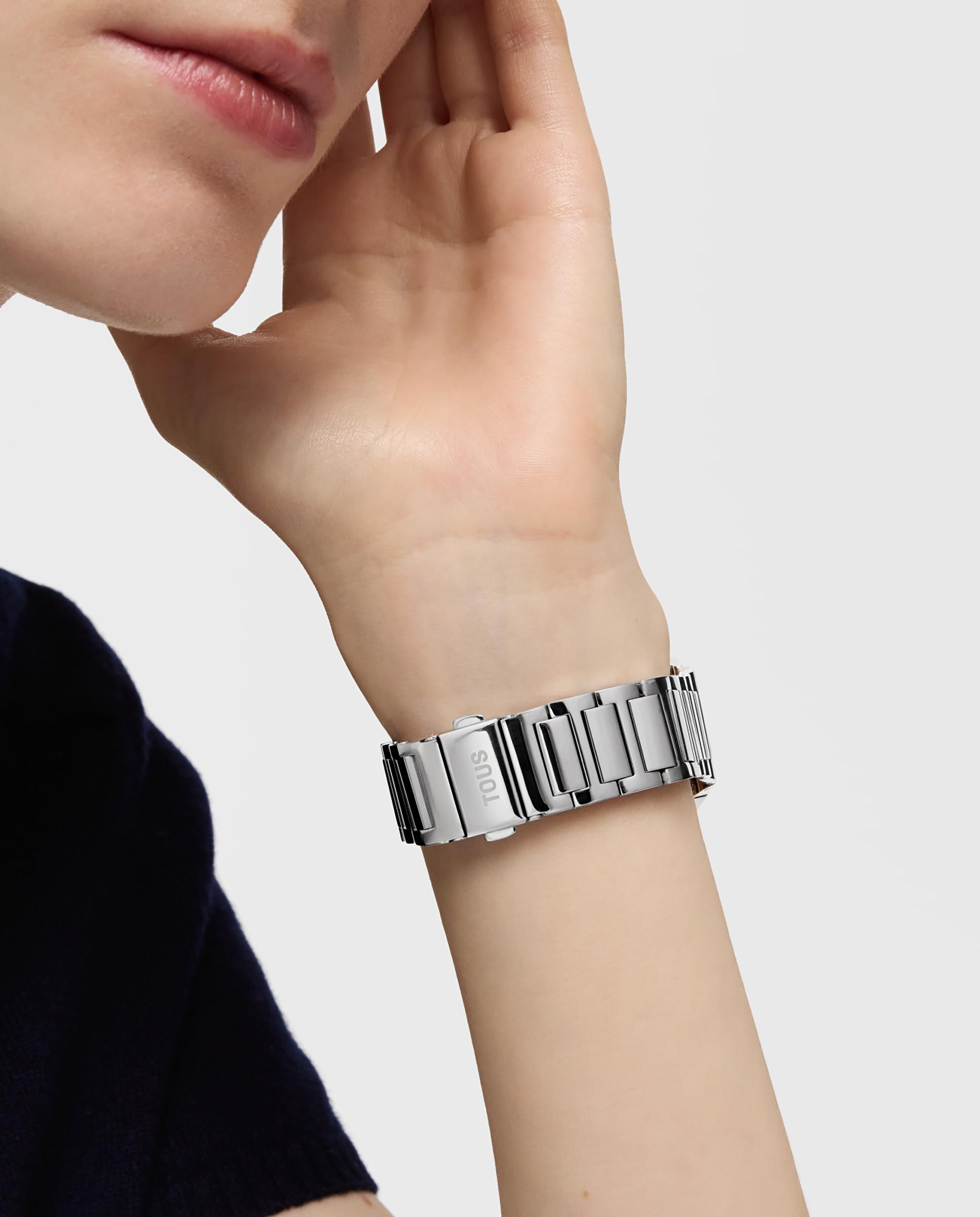 Smartwatch B-connect com Bracelete de Aço com Zircónias Prata-4