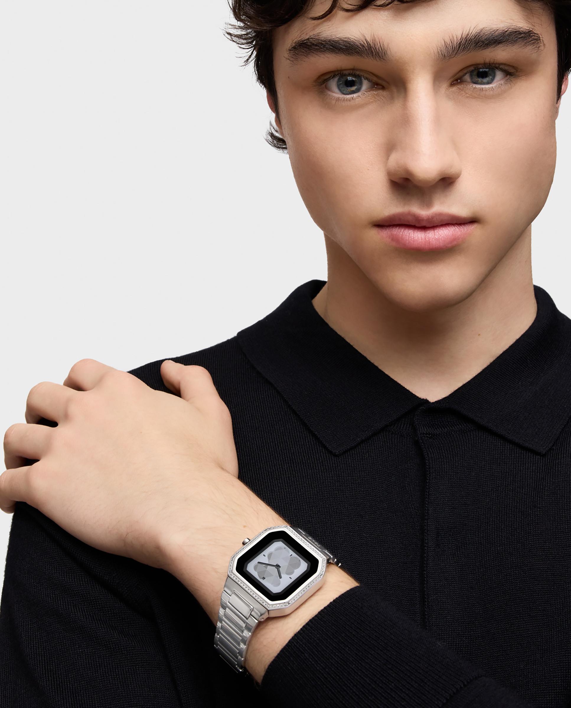 Smartwatch B-connect com Bracelete de Aço com Zircónias Prata-5