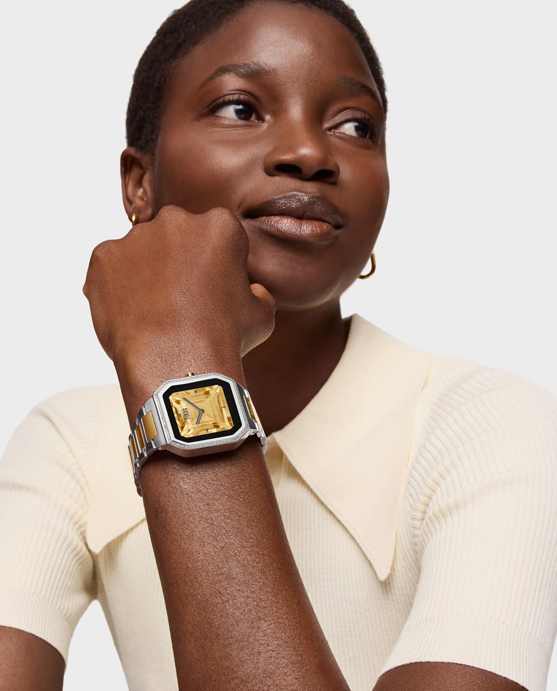 Smartwatch B-connect com Bracelete de Aço e Zircônias Ouro / Prata-2