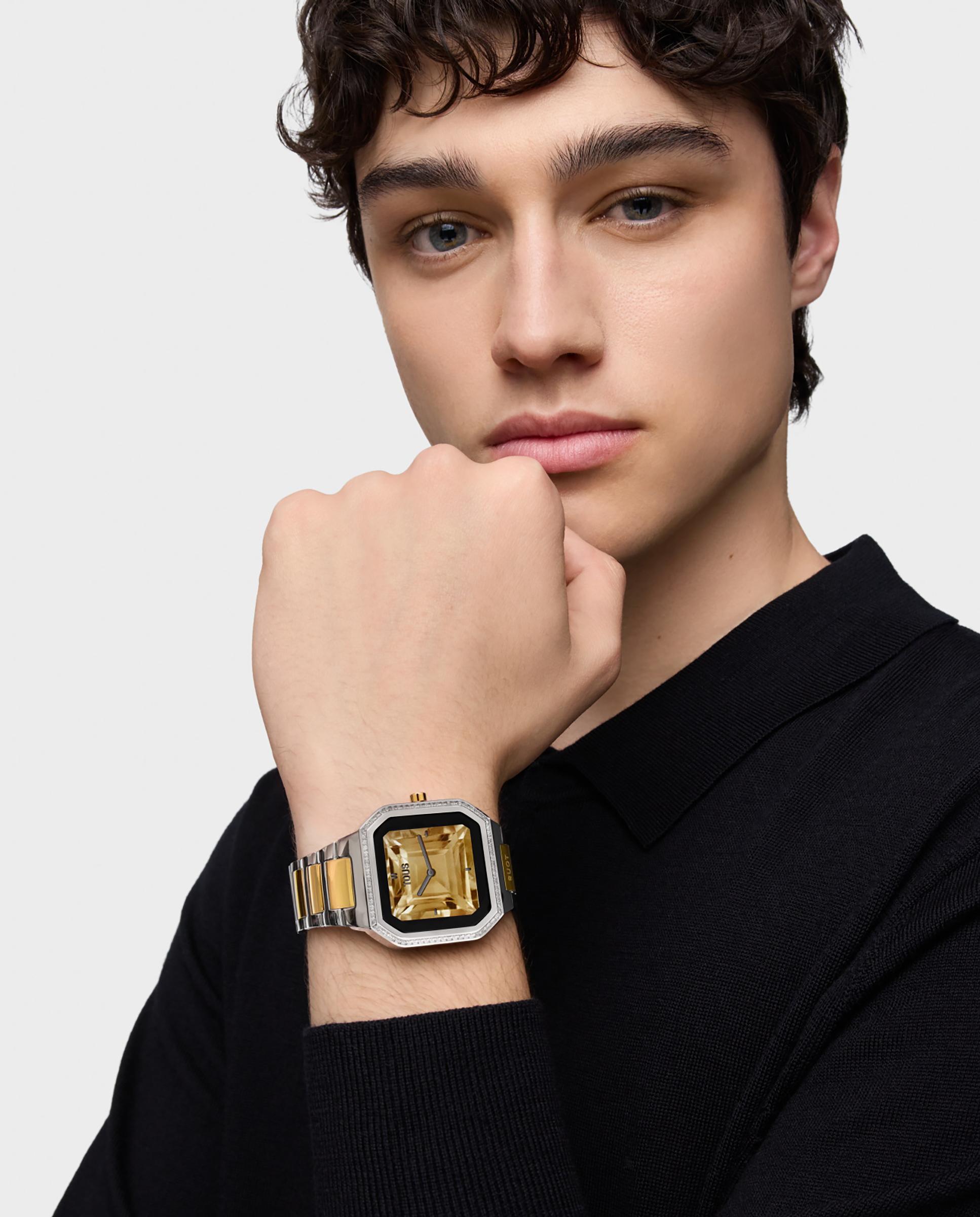 Smartwatch B-connect com Bracelete de Aço e Zircônias Ouro / Prata-5