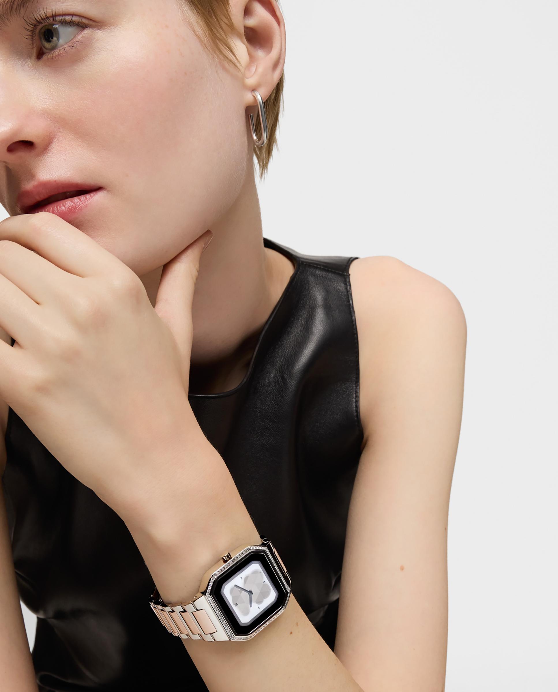 Smartwatch B-connect com Bracelete de Aço em Rosa e Zircônias Prata / Rosa-2