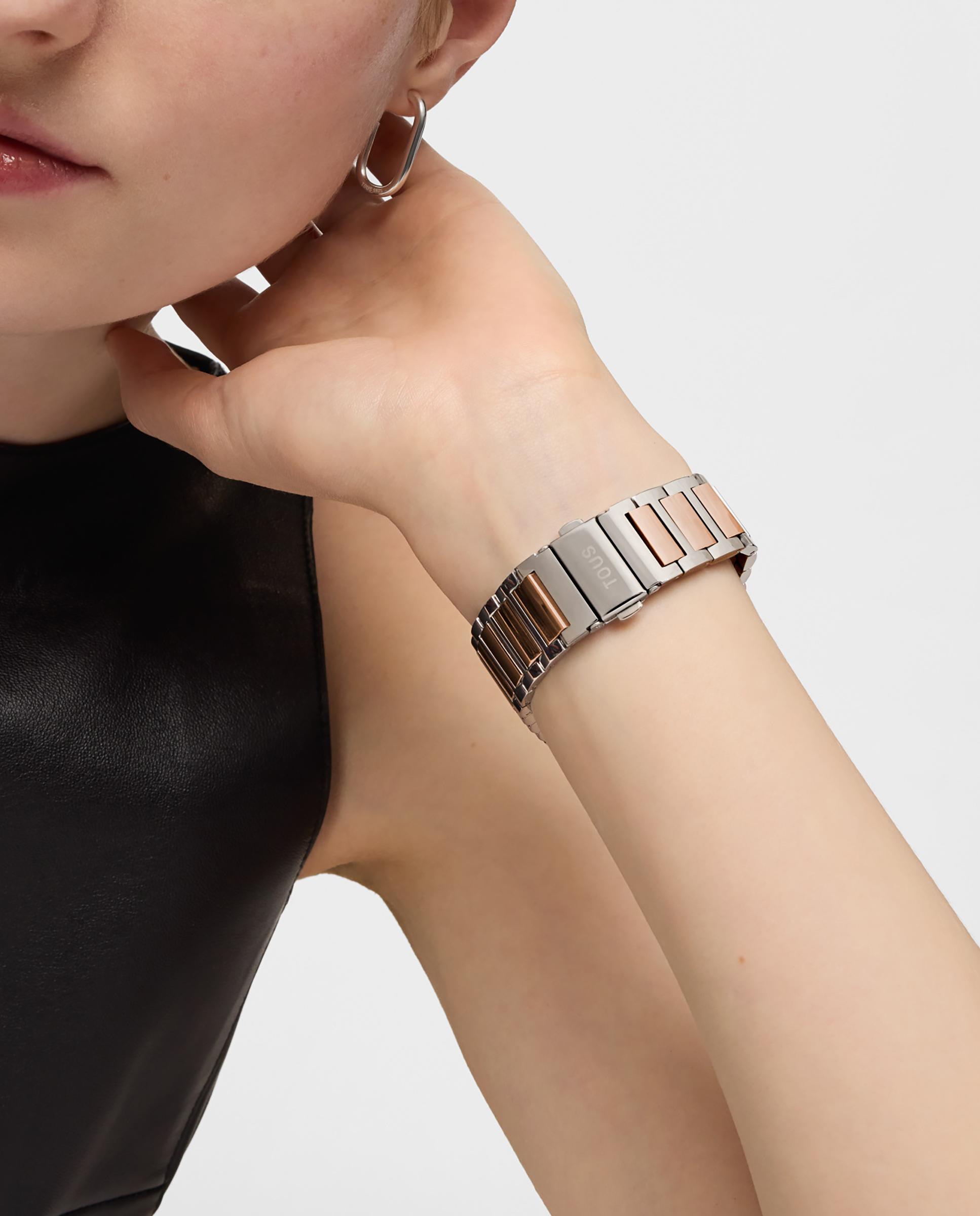 Smartwatch B-connect com Bracelete de Aço em Rosa e Zircônias Prata / Rosa-4