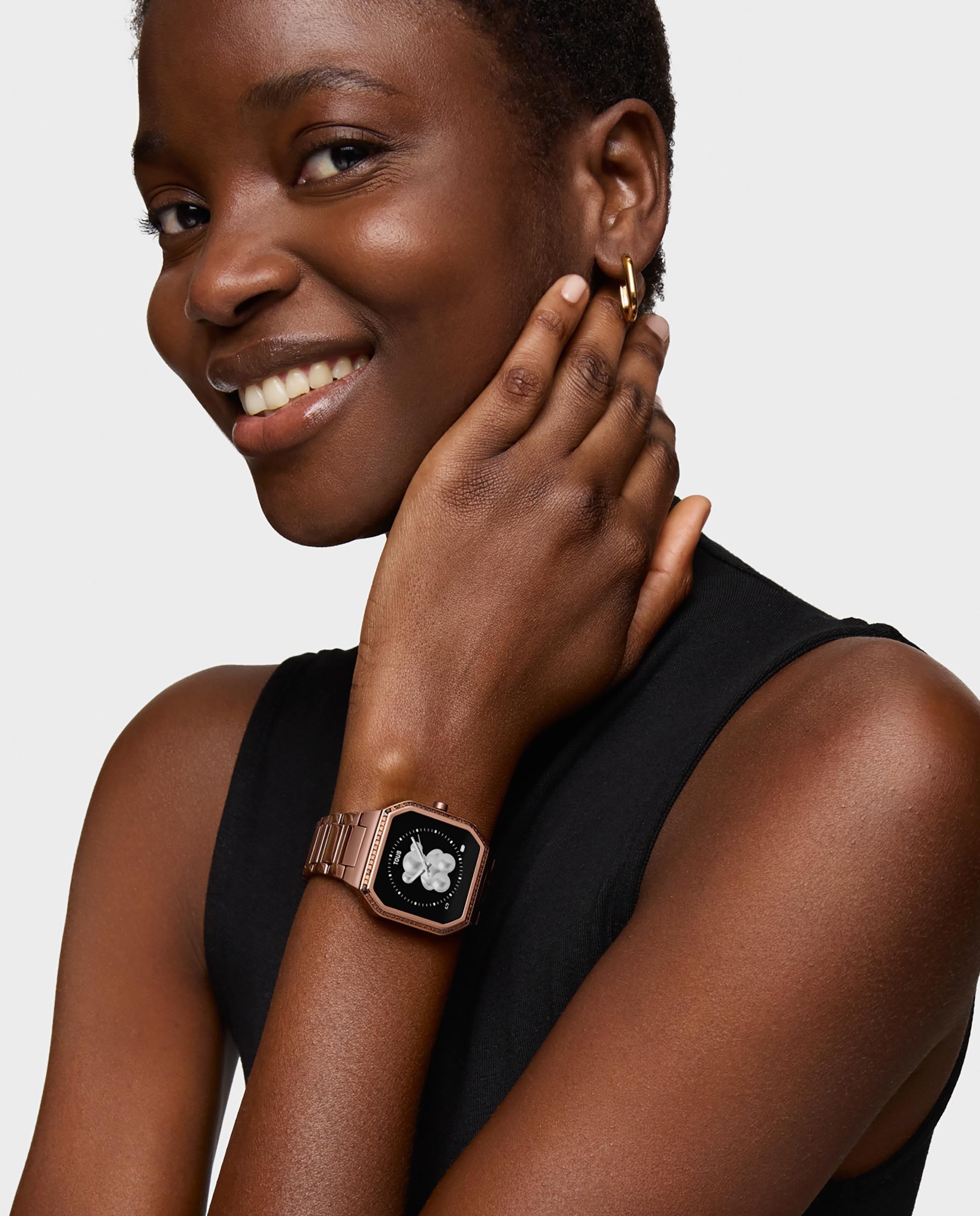 Smartwatch B-connect com Bracelete de Aço em Castanho e Zircónias Castanho-2
