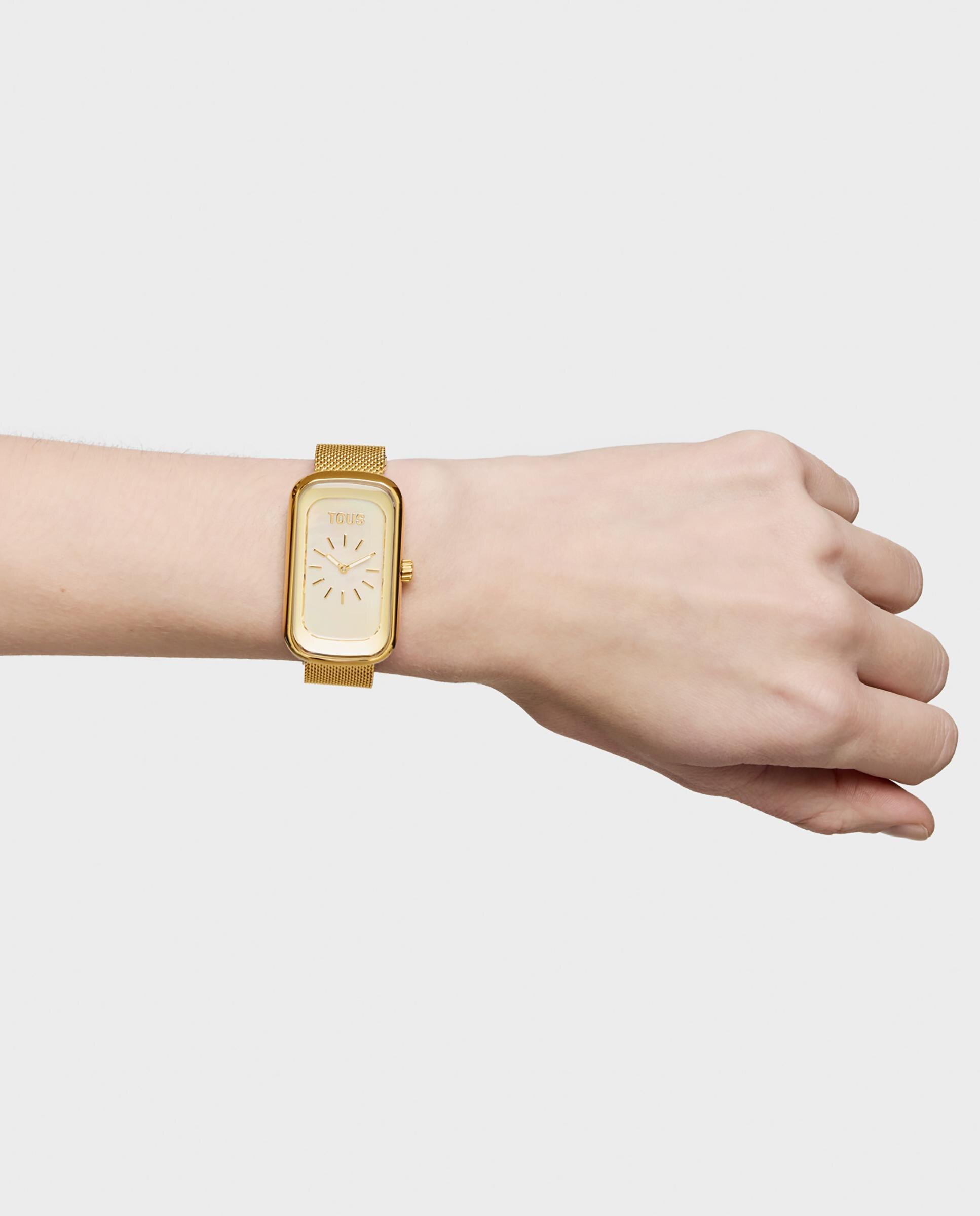 Relógio Analógico T-band Club com Bracelete em Dourado Ouro-3