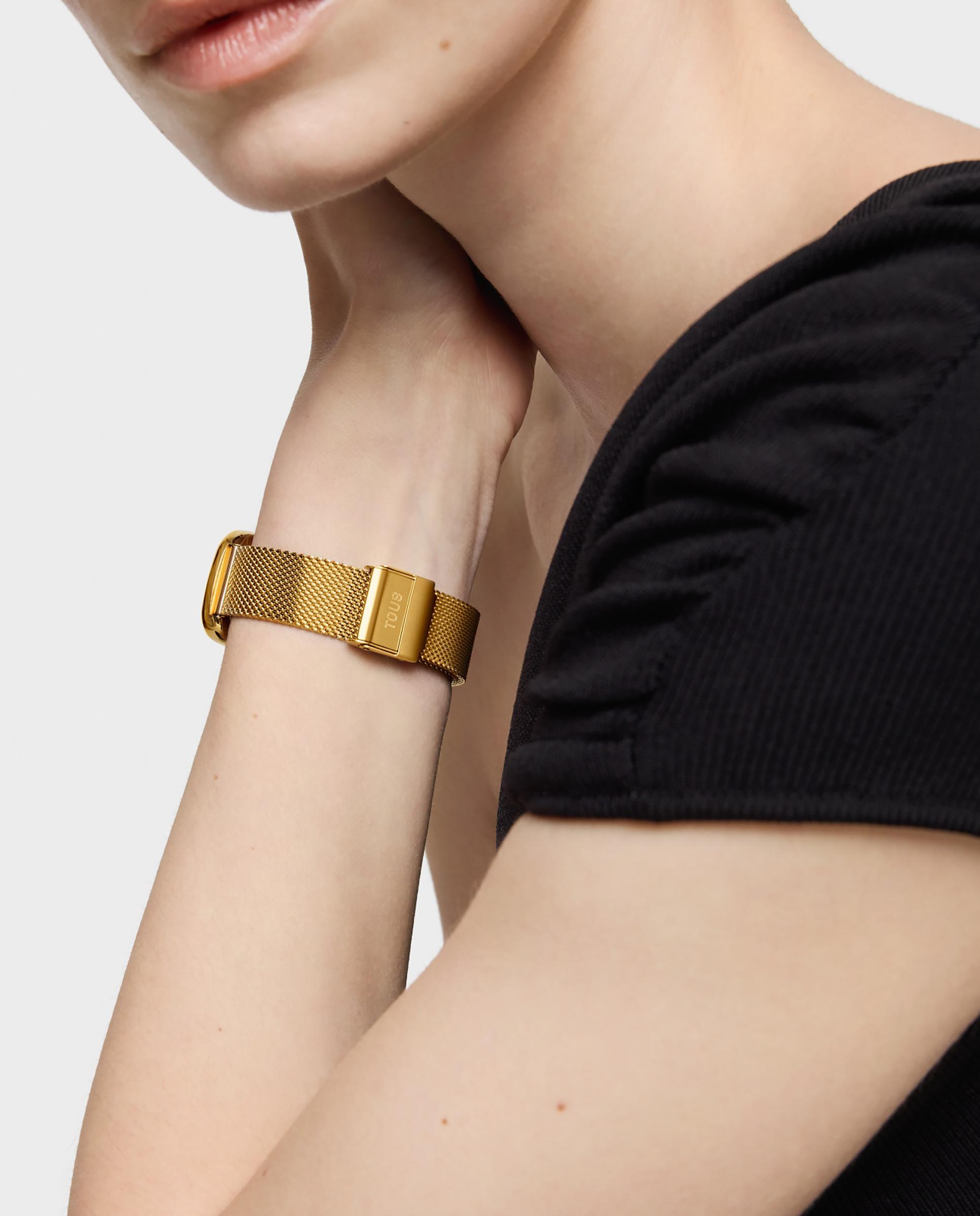 Relógio Analógico T-band Club com Bracelete em Dourado Ouro-4