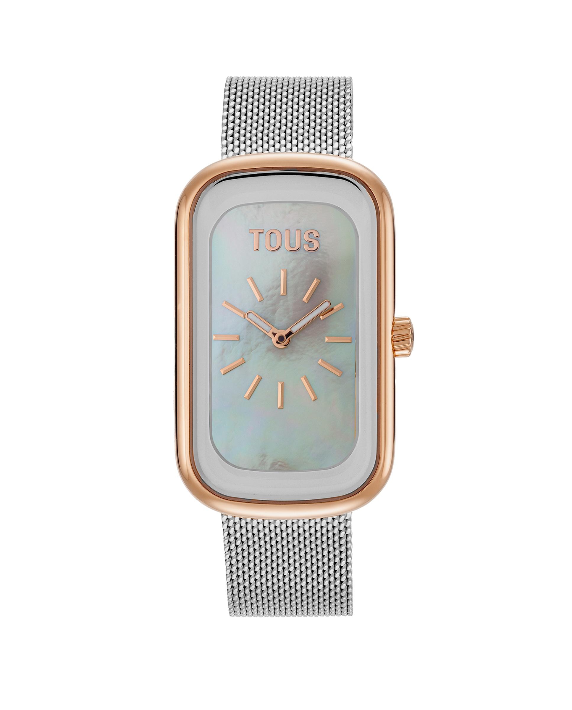 Relógio Analógico T-band Club com Bracelete Bicolor Prata / Rosa-1