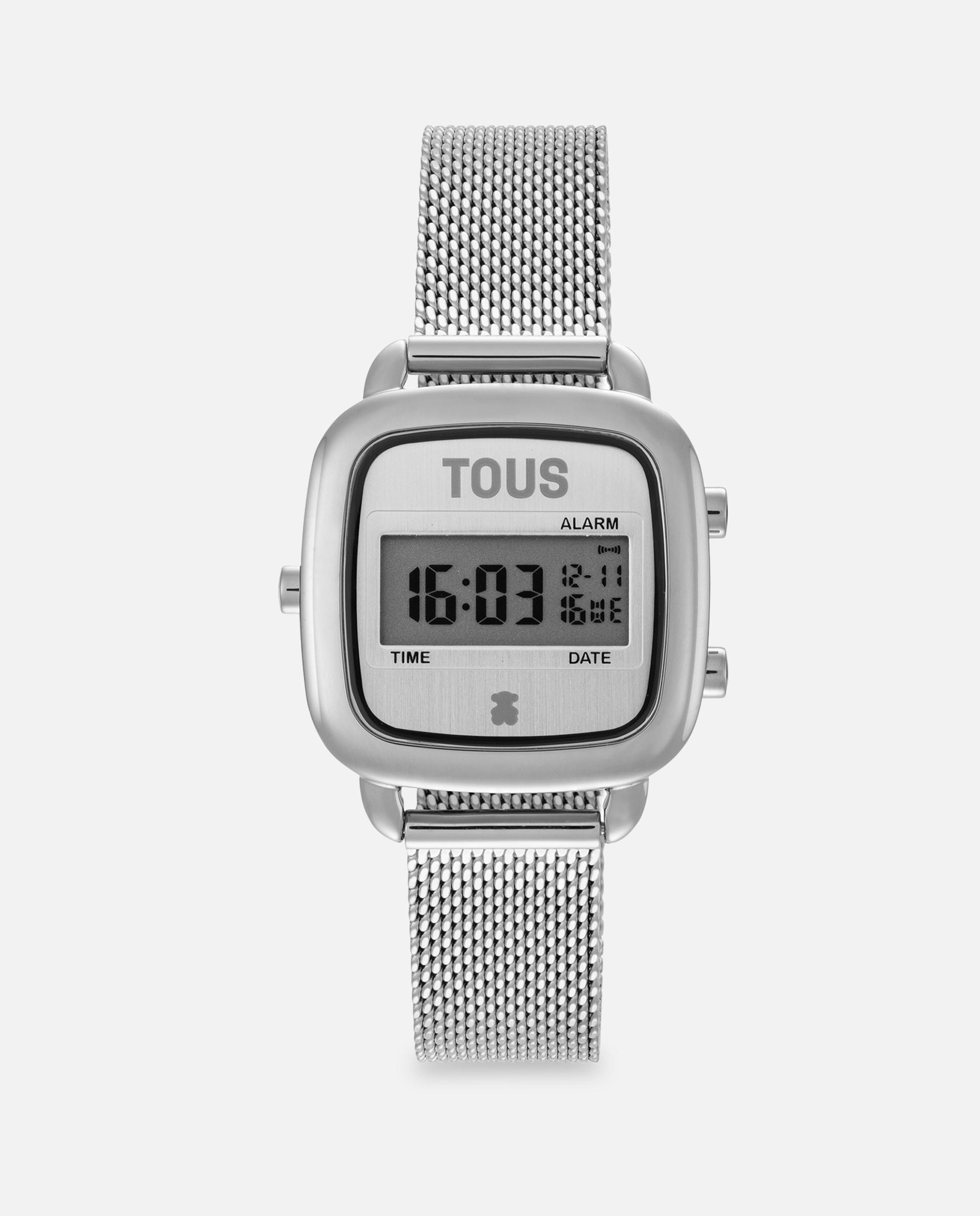 Relógio Digital D-logo Mini com Bracelete de Aço Prata-1
