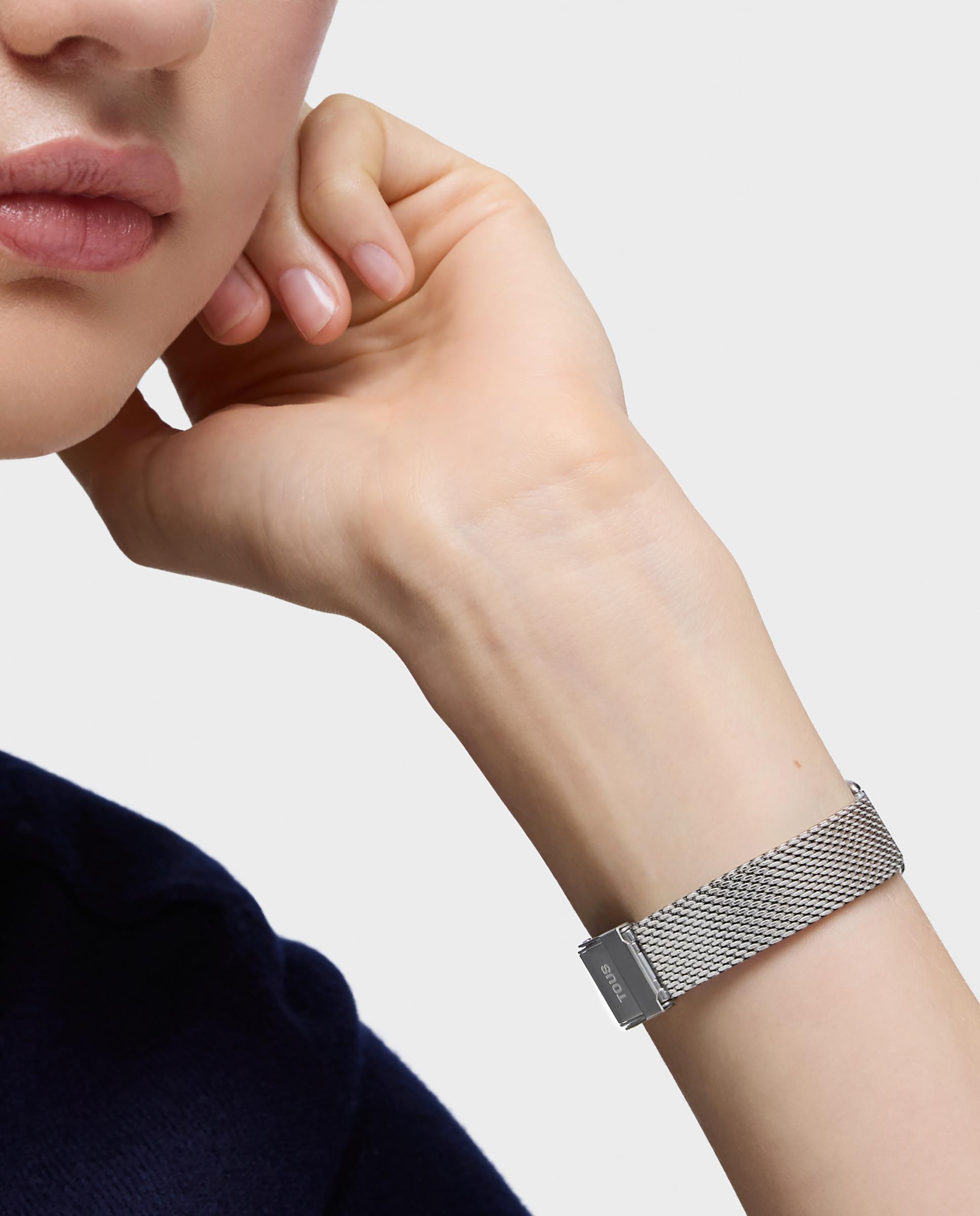Relógio Digital D-logo Mini com Bracelete de Aço Prata-4