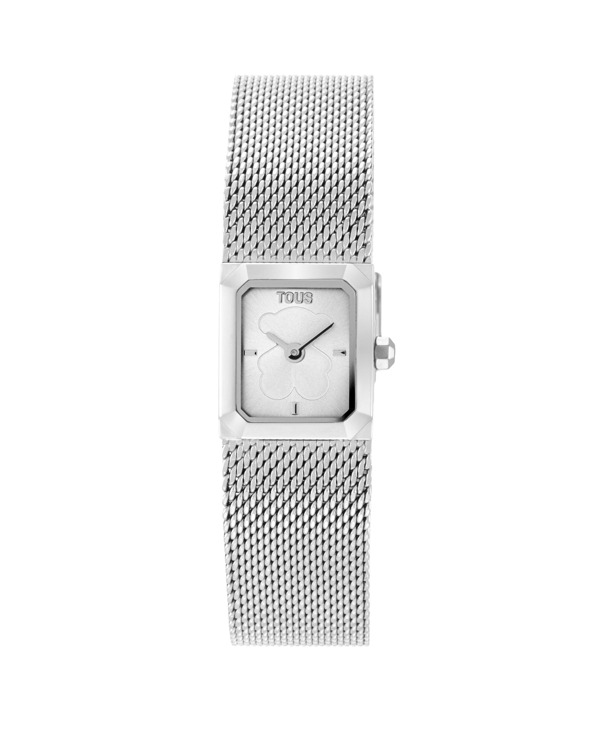 Relógio Analógico Mini Mesh com Bracelete de Malha Milanesa de Aço Prata-1