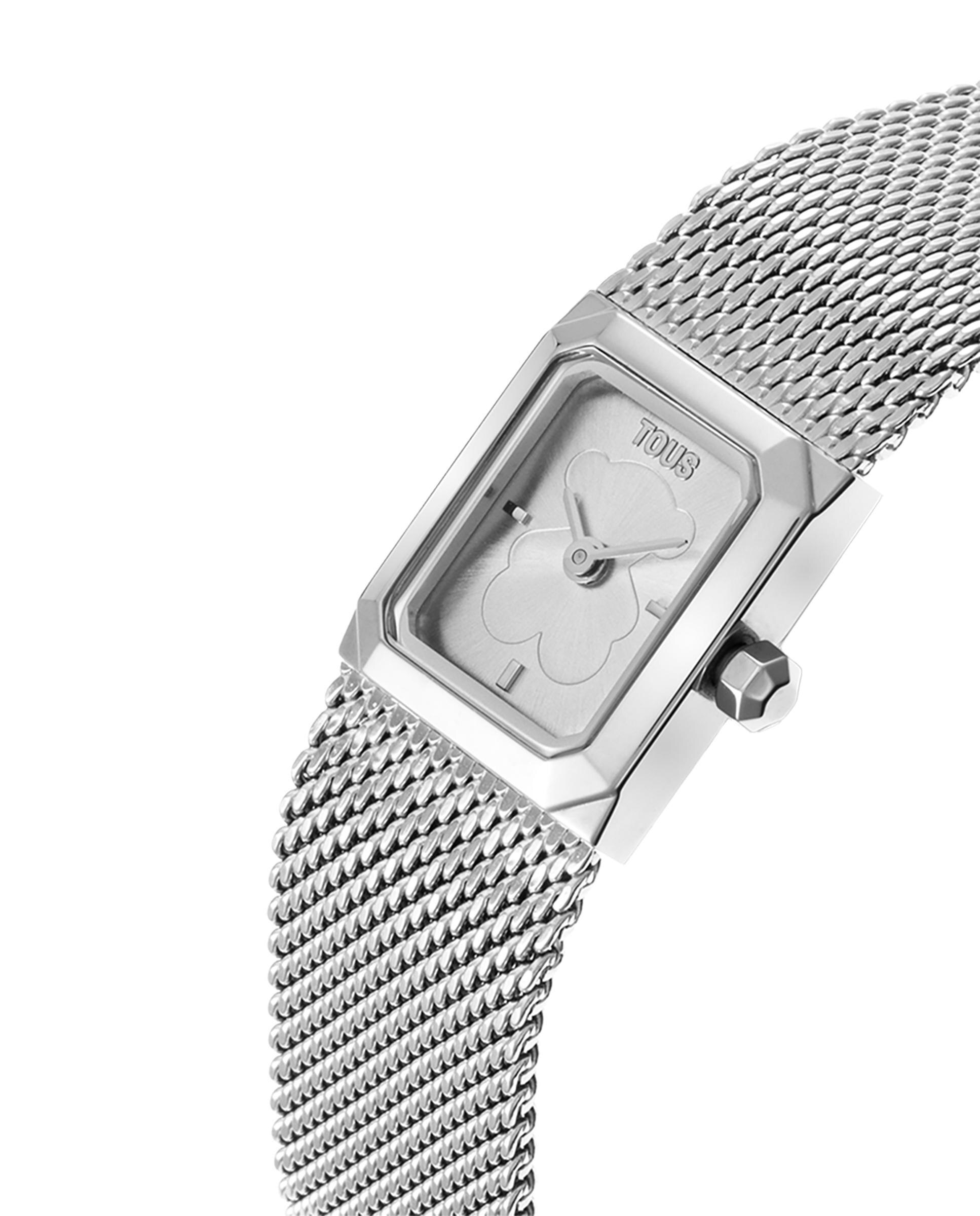 Relógio Analógico Mini Mesh com Bracelete de Malha Milanesa de Aço Prata-2