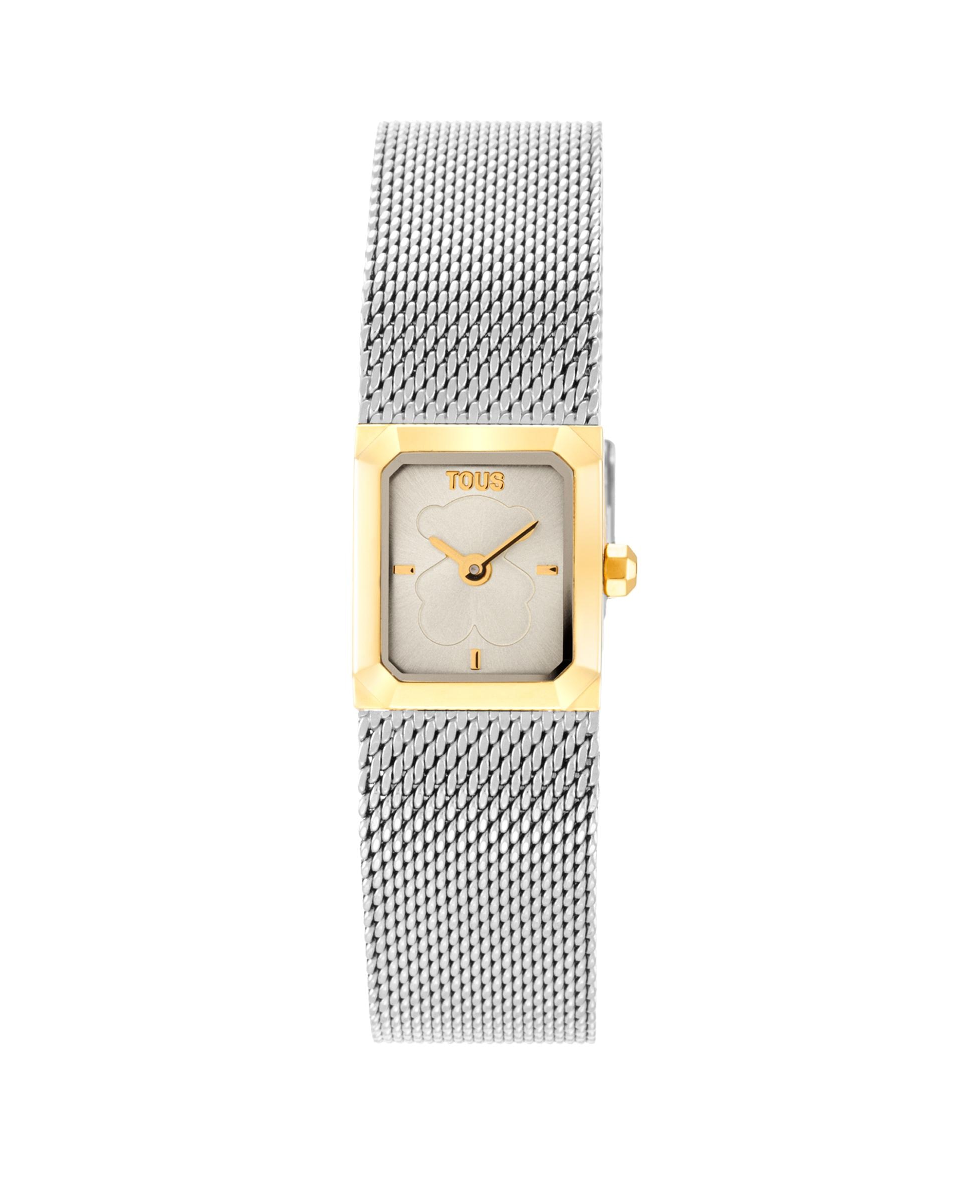 Relógio Analógico Mini Mesh com Bracelete de Malha Milanesa de Aço e Aço Dourado Ouro / Prata-1