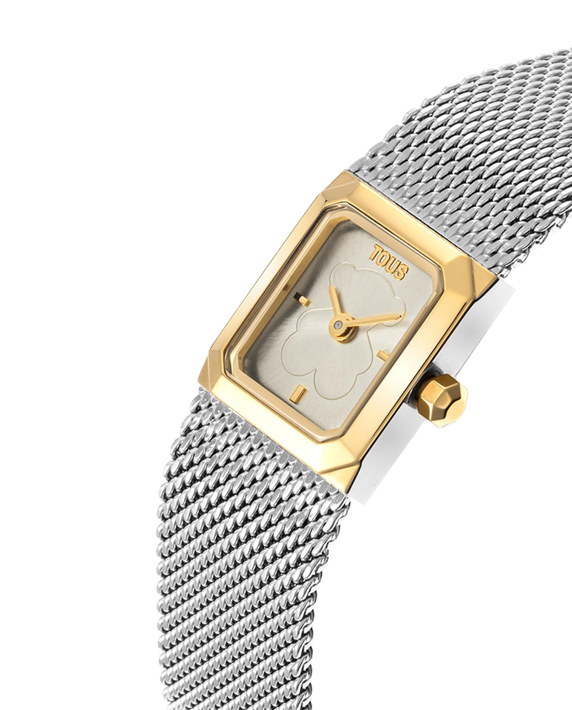 Relógio Analógico Mini Mesh com Bracelete de Malha Milanesa de Aço e Aço Dourado Ouro / Prata-2