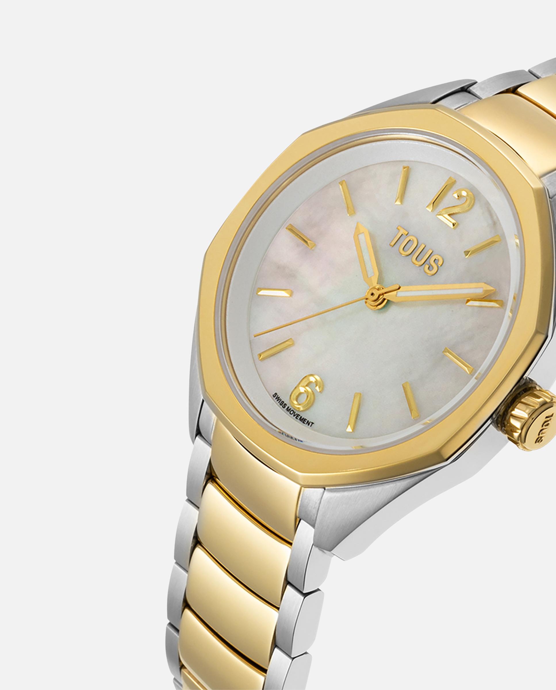 Relógio Analógico Now Prateado e Dourado Ouro / Prata-2