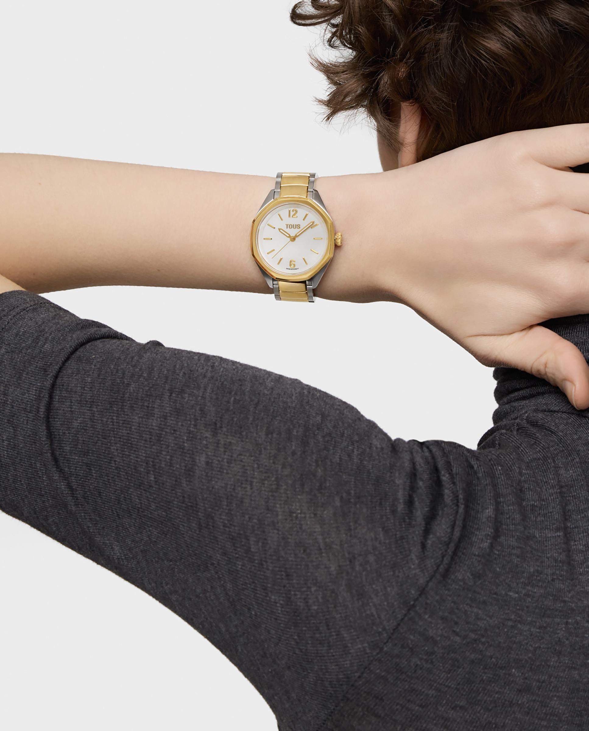 Relógio Analógico Now Prateado e Dourado Ouro / Prata-4