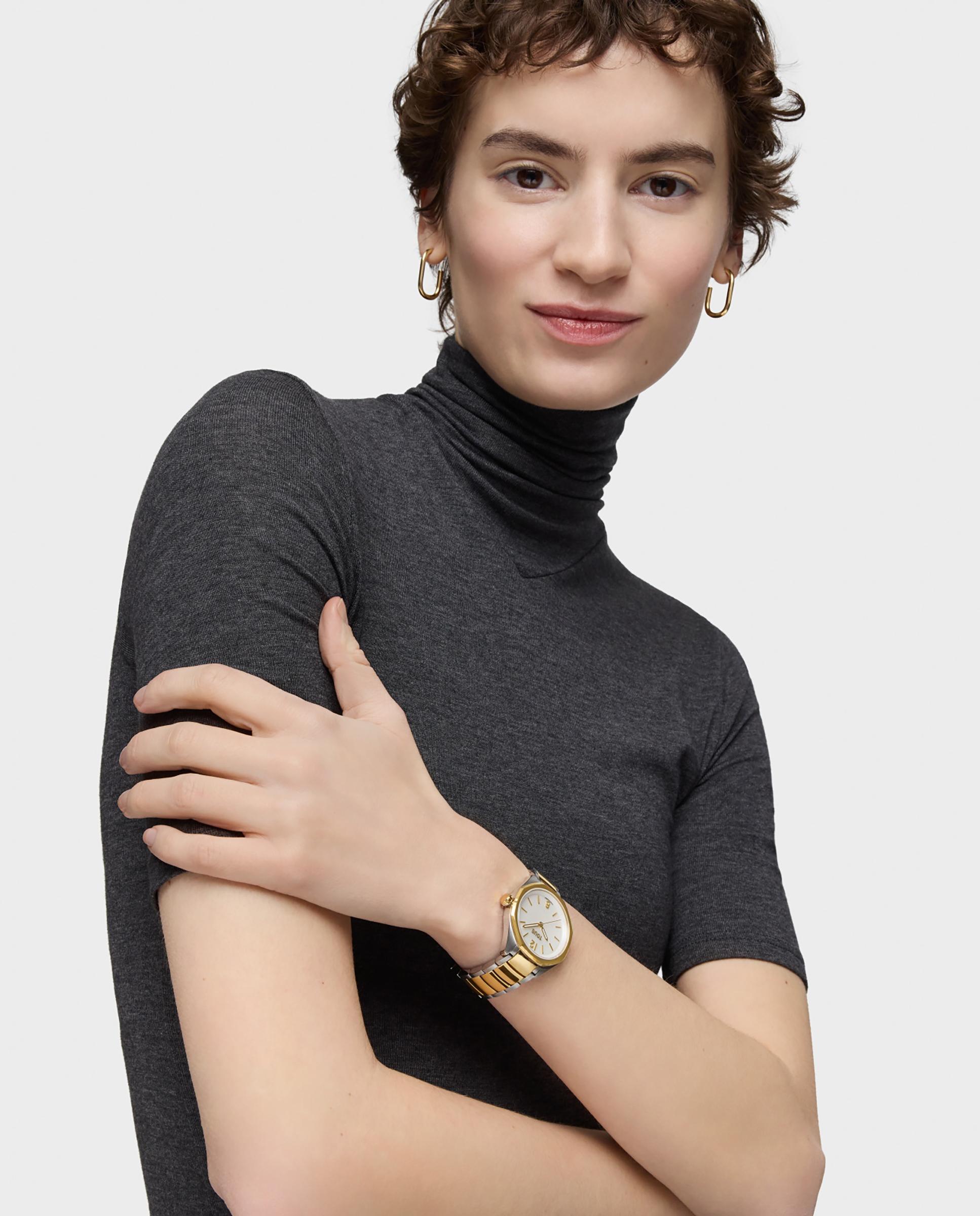 Relógio Analógico Now Prateado e Dourado Ouro / Prata-5