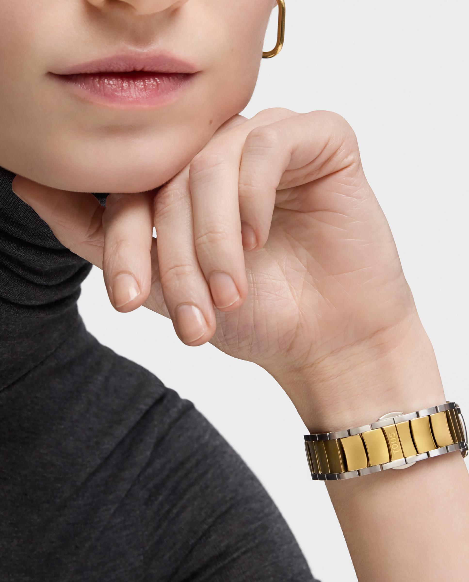 Relógio Analógico Now Prateado e Dourado Ouro / Prata-6