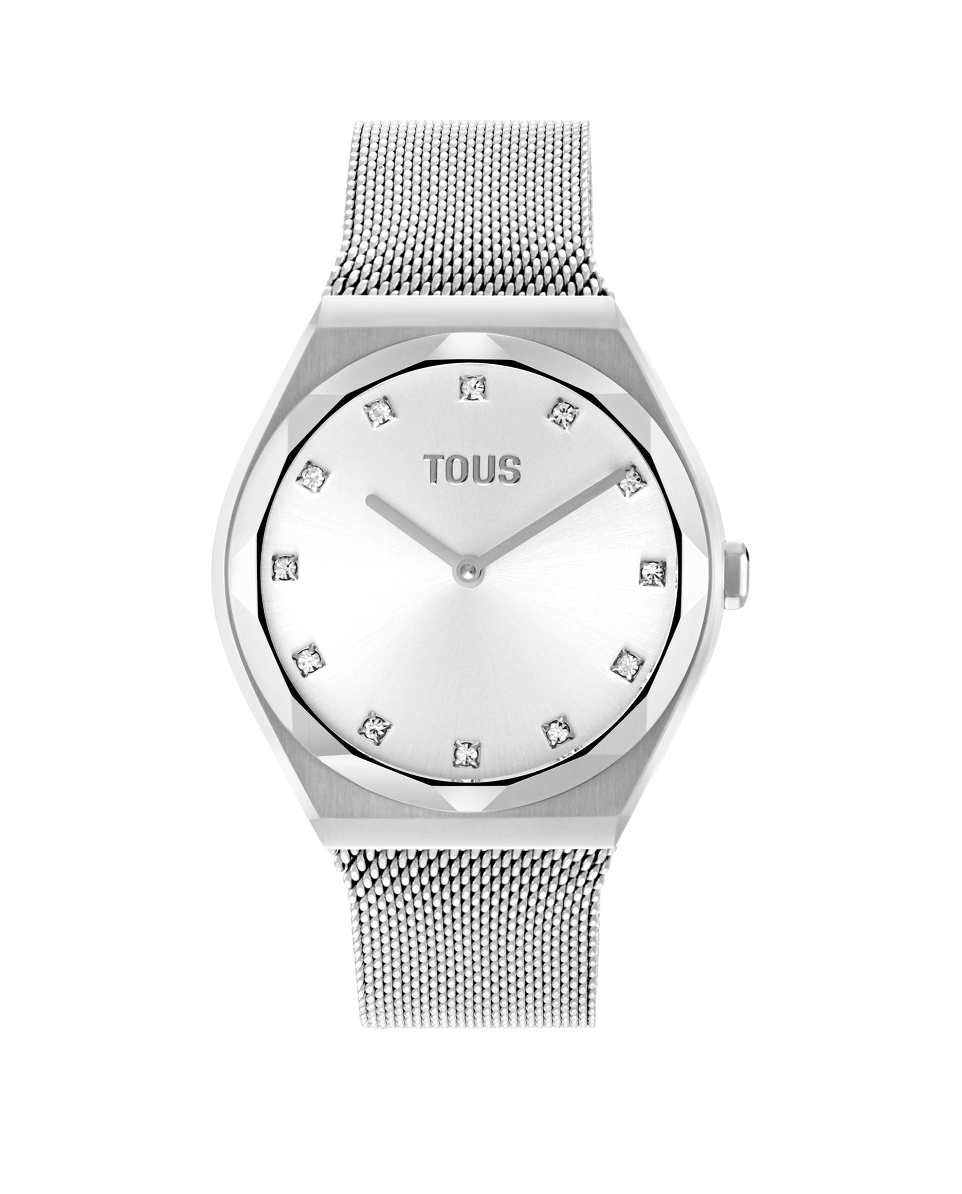 Relógio Analógico Karat Round Mesh com Bracelete de Aço Prata-1