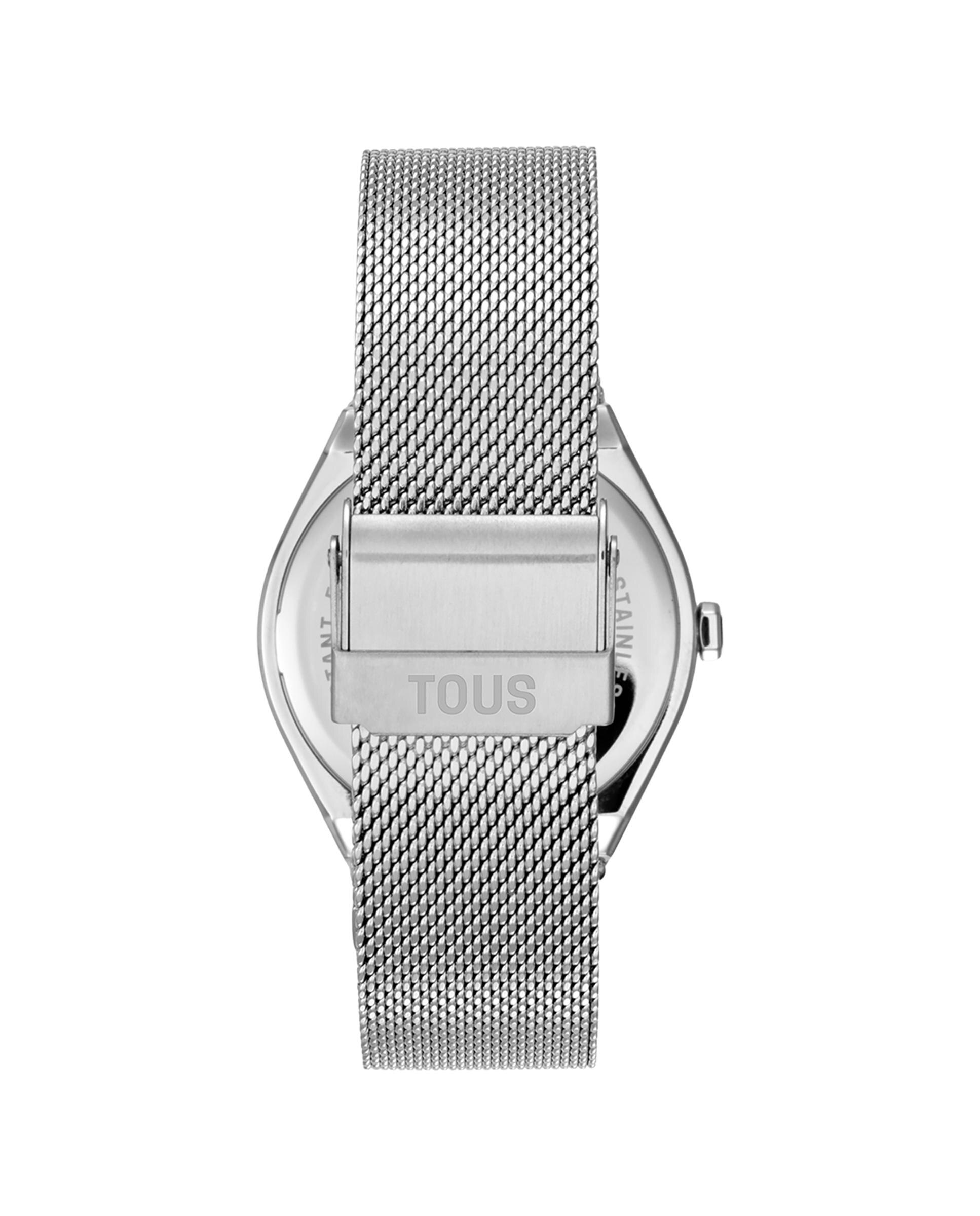 Relógio Analógico Karat Round Mesh com Bracelete de Aço Prata-3