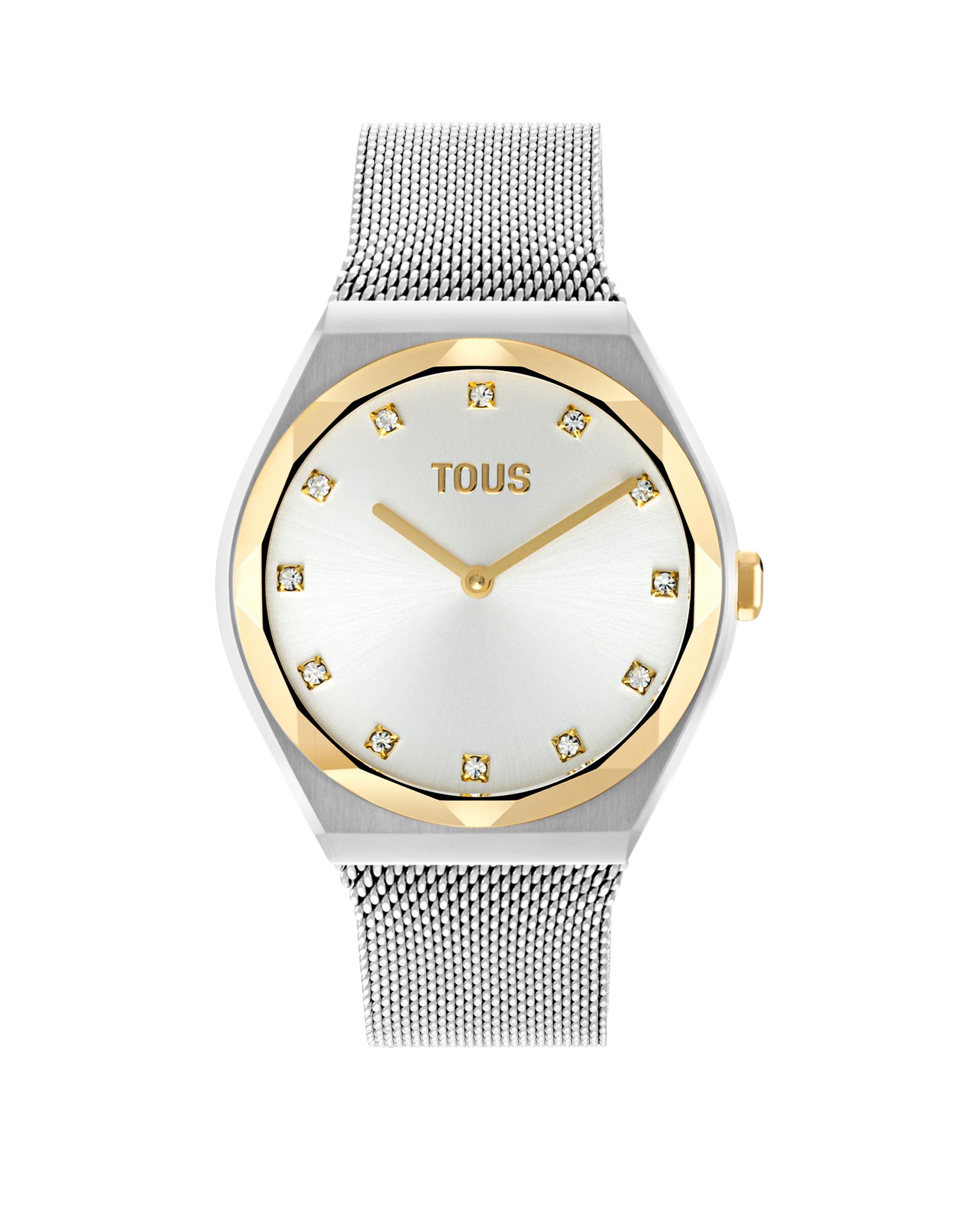 Relógio Analógico Karat Round Mesh com Bracelete de Aço e Aço Dourado Ouro / Prata-1