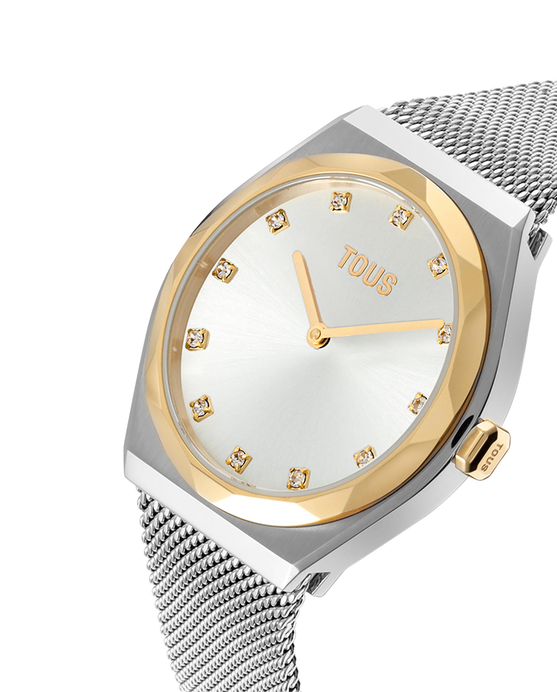 Relógio Analógico Karat Round Mesh com Bracelete de Aço e Aço Dourado Ouro / Prata-2