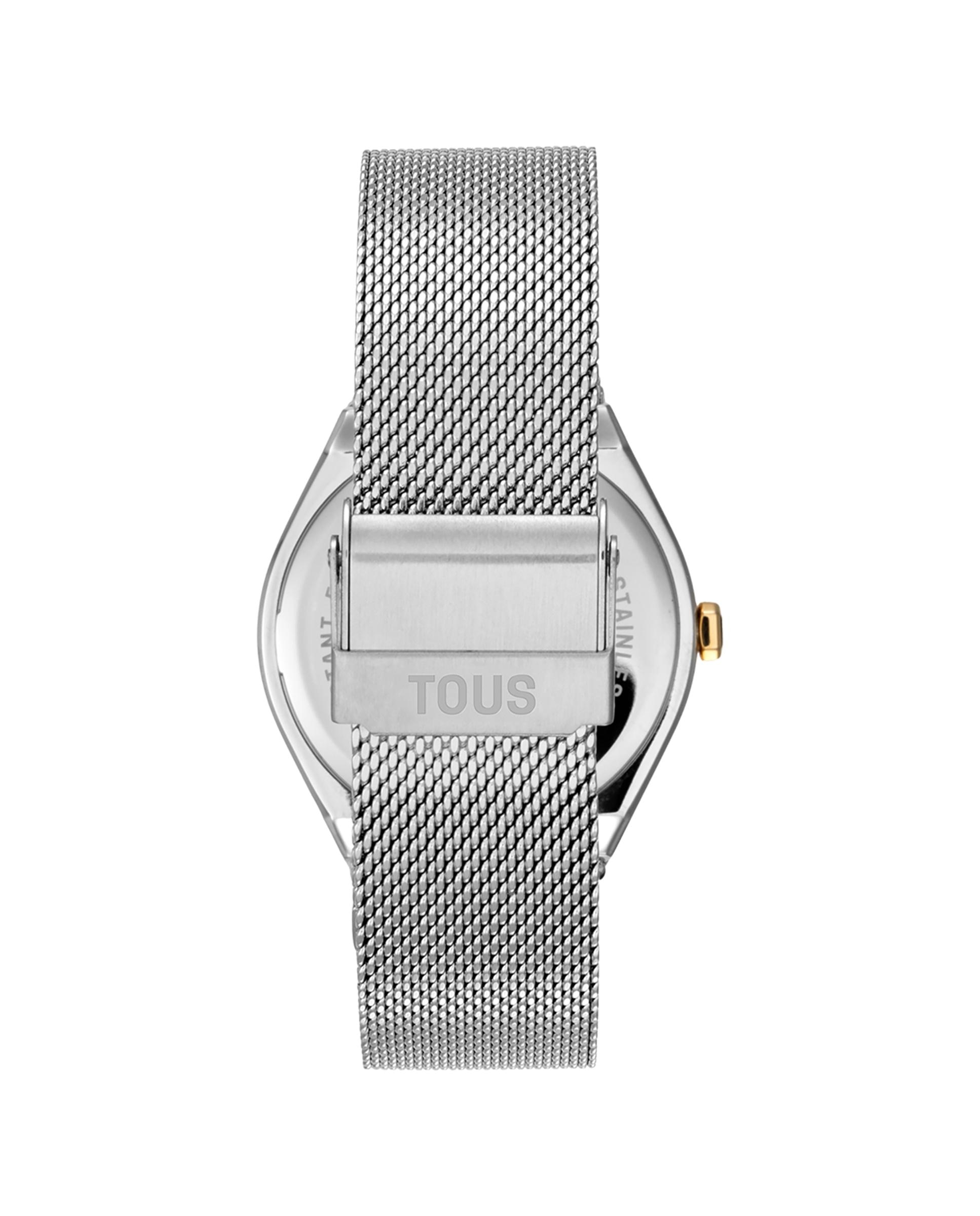Relógio Analógico Karat Round Mesh com Bracelete de Aço e Aço Dourado Ouro / Prata-3