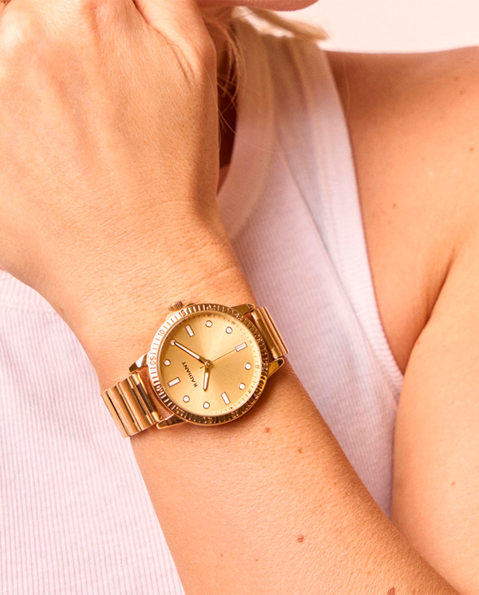 Relógio Ornella Ra663202 de Aço e Bracelete Dourada Ouro-2