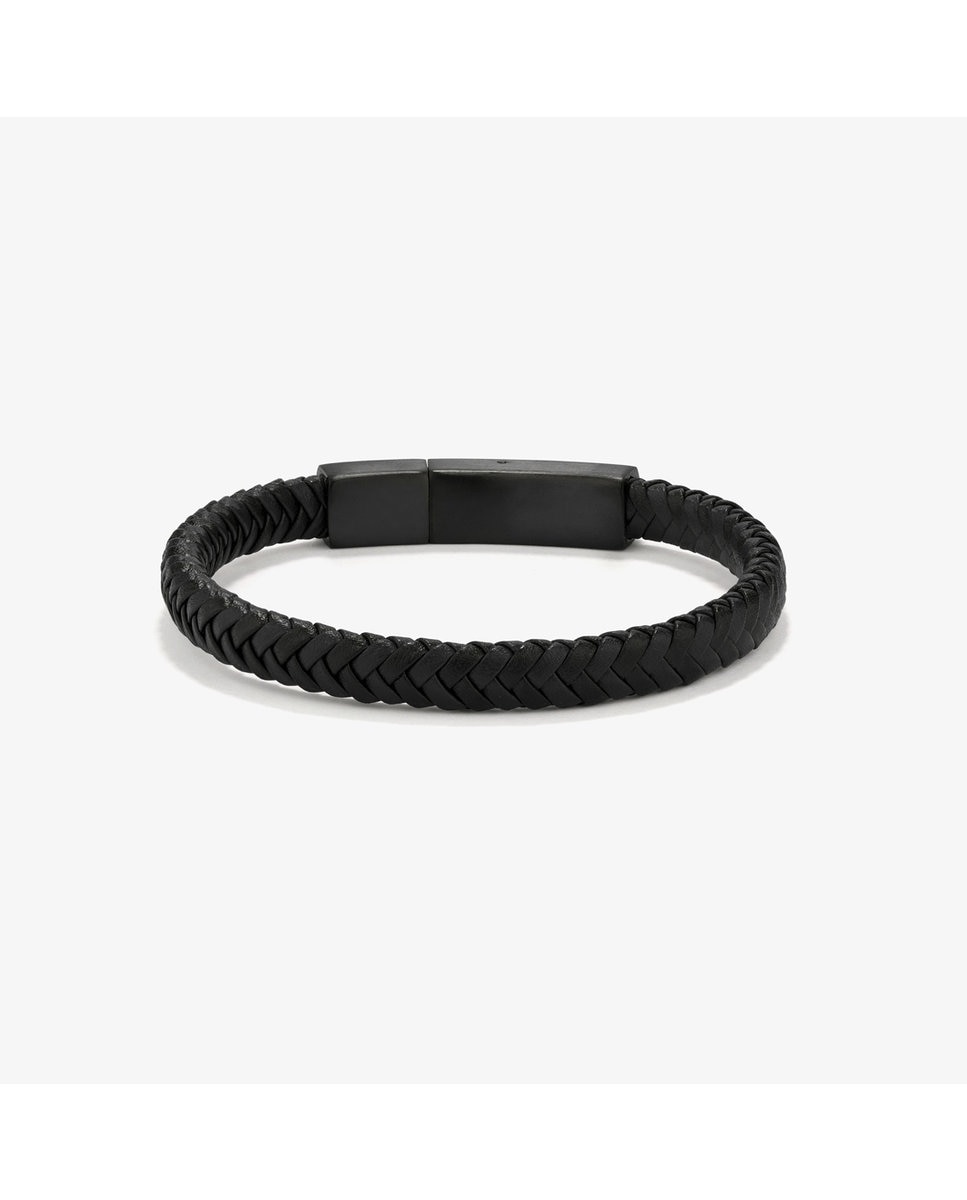 Pulseira Espiga de Aço em Preto Preto-1