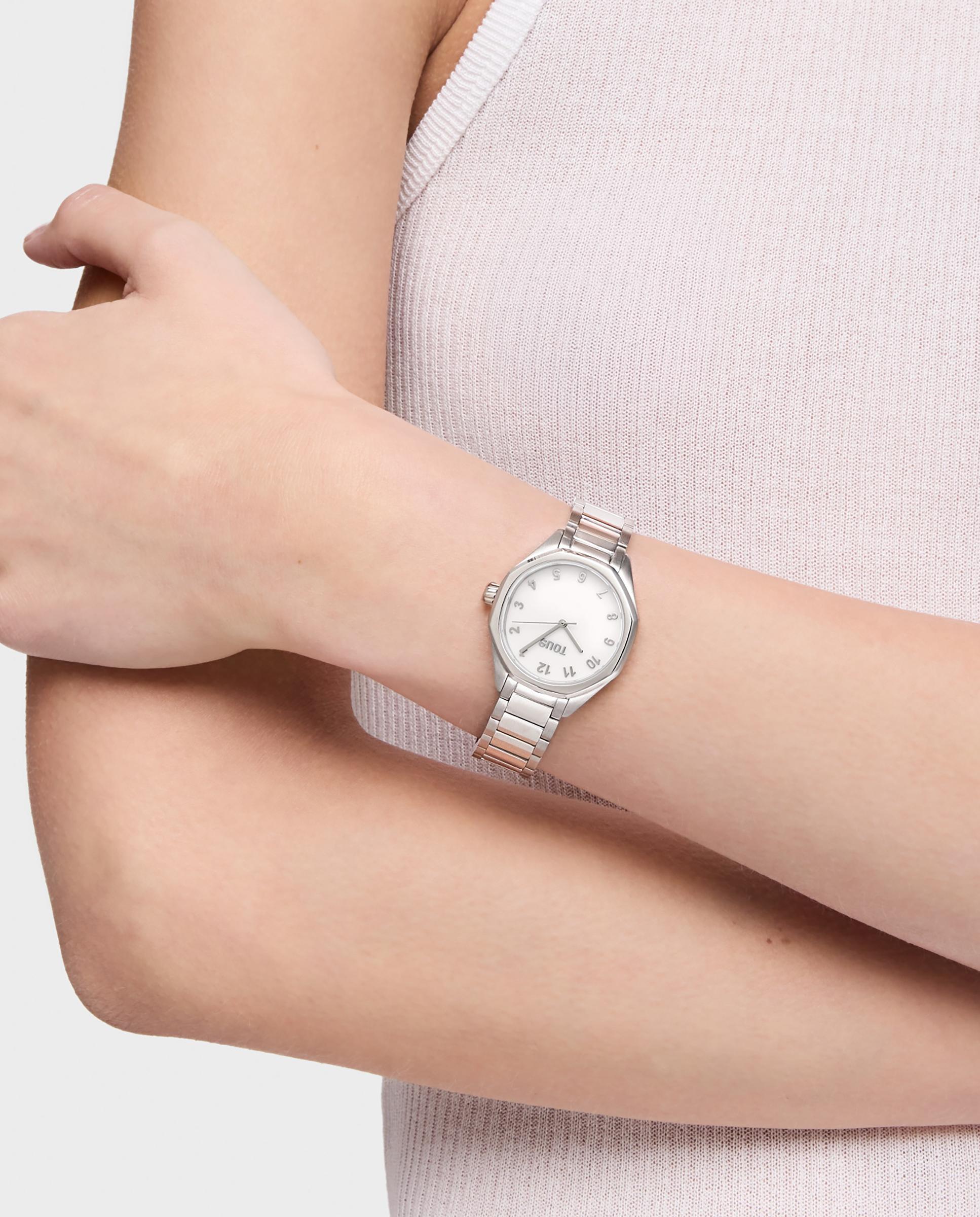 Relógio Infantil Tous Now Kdt com Bracelete de Elos de Aço Prata-4