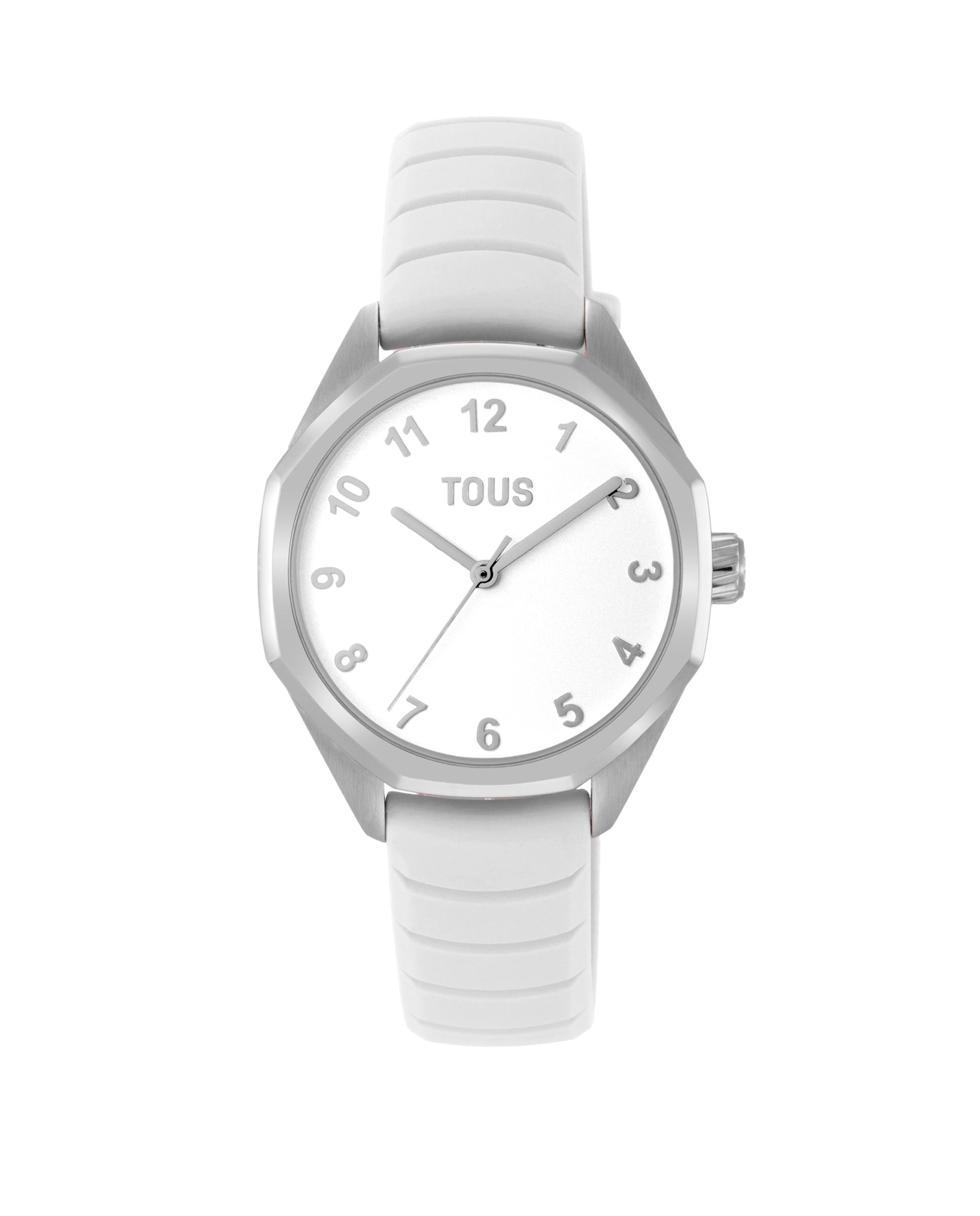 Relógio Infantil Tous Now Kdt com Bracelete de Borracha em Branco Branco-1