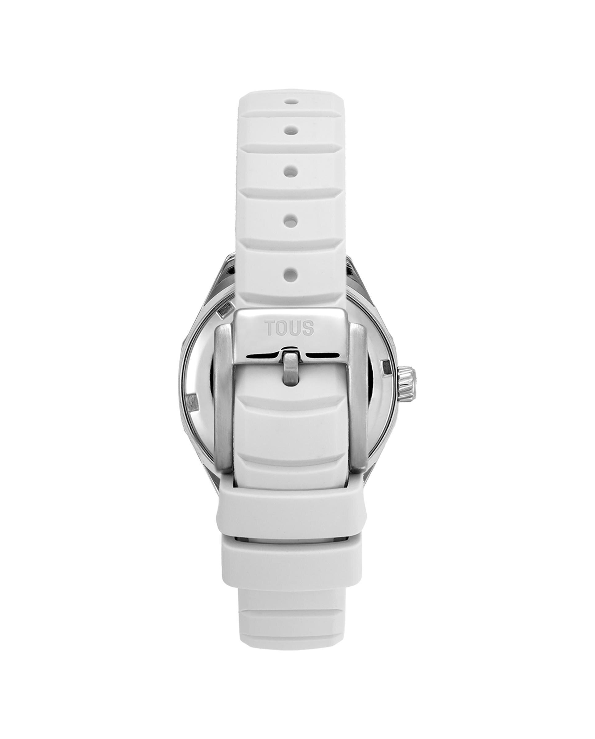 Relógio Infantil Tous Now Kdt com Bracelete de Borracha em Branco Branco-3
