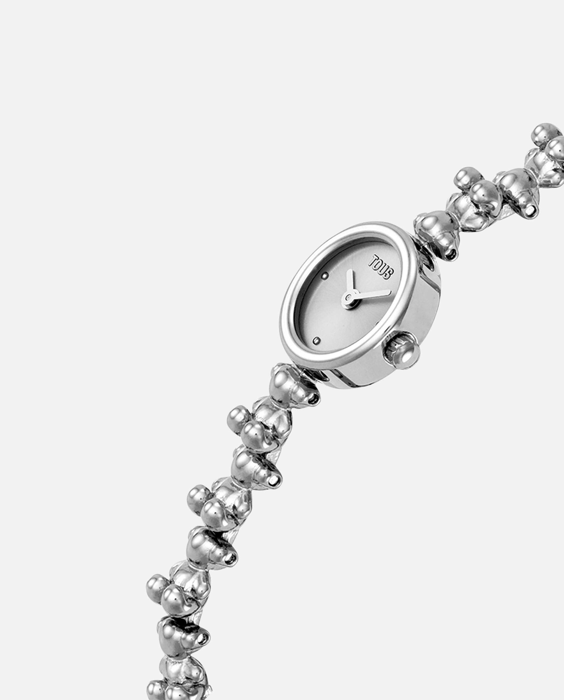 Relógio Analógico Bold Bear Round com Bracelete de Aço Prateado-2