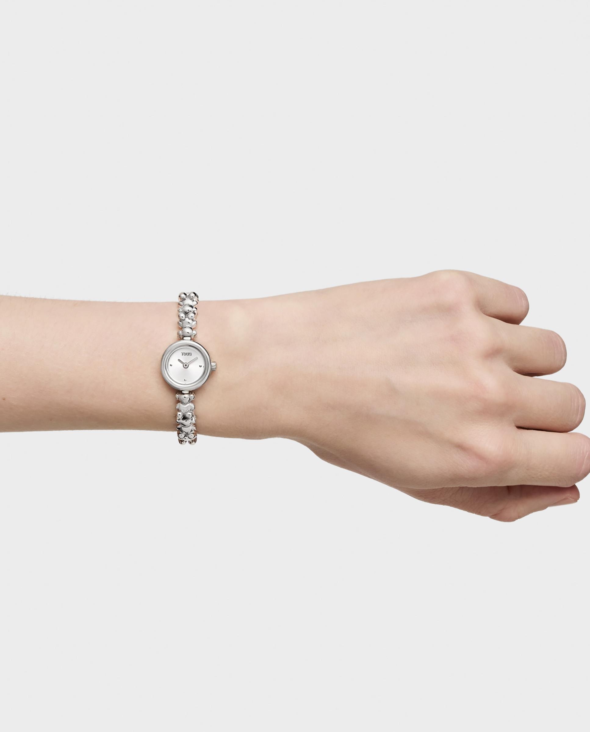 Relógio Analógico Bold Bear Round com Bracelete de Aço Prateado-7