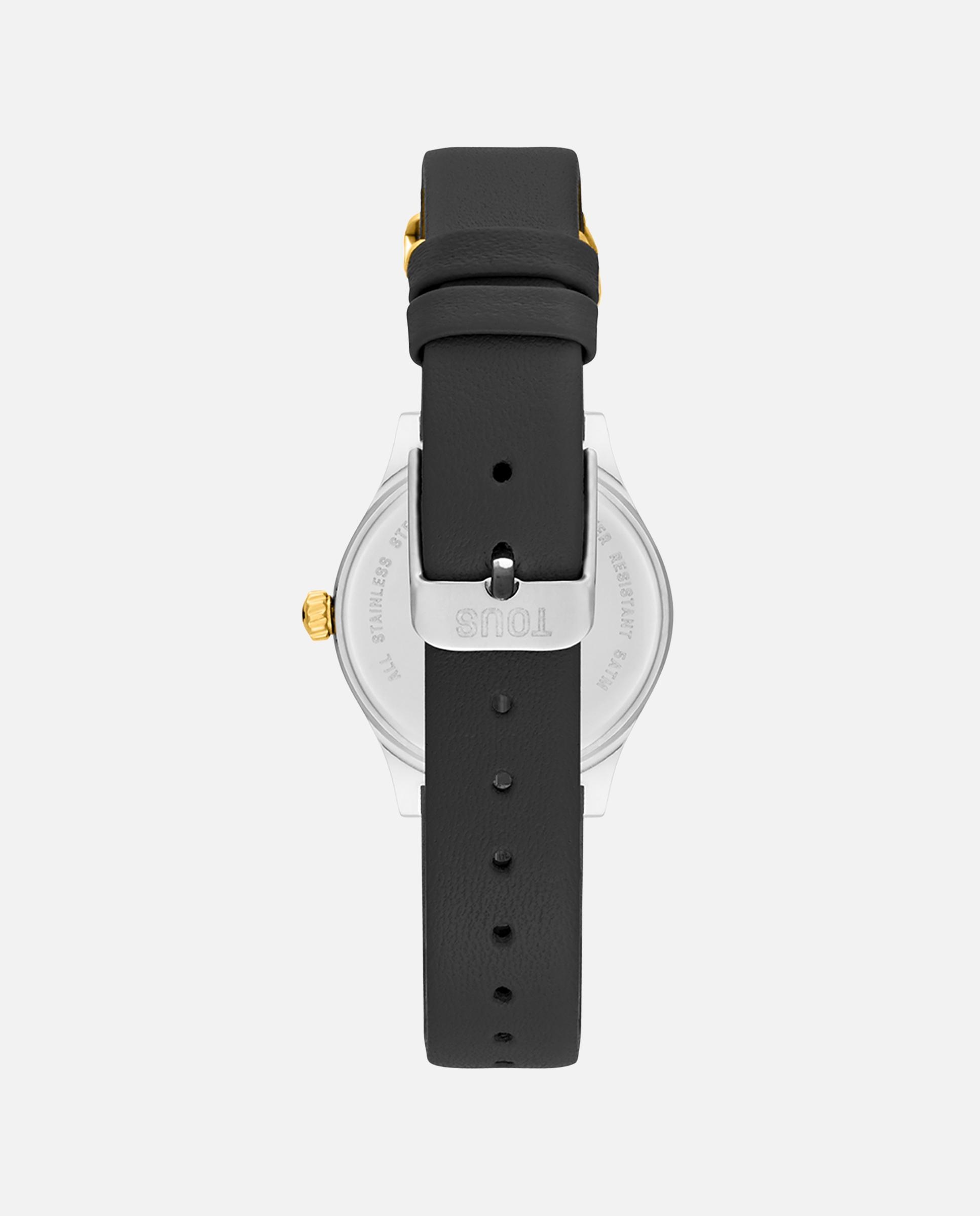Relógio Analógico Epic Icon com Bracelete de Pele em Preto e Aço em Dourado Preto-3