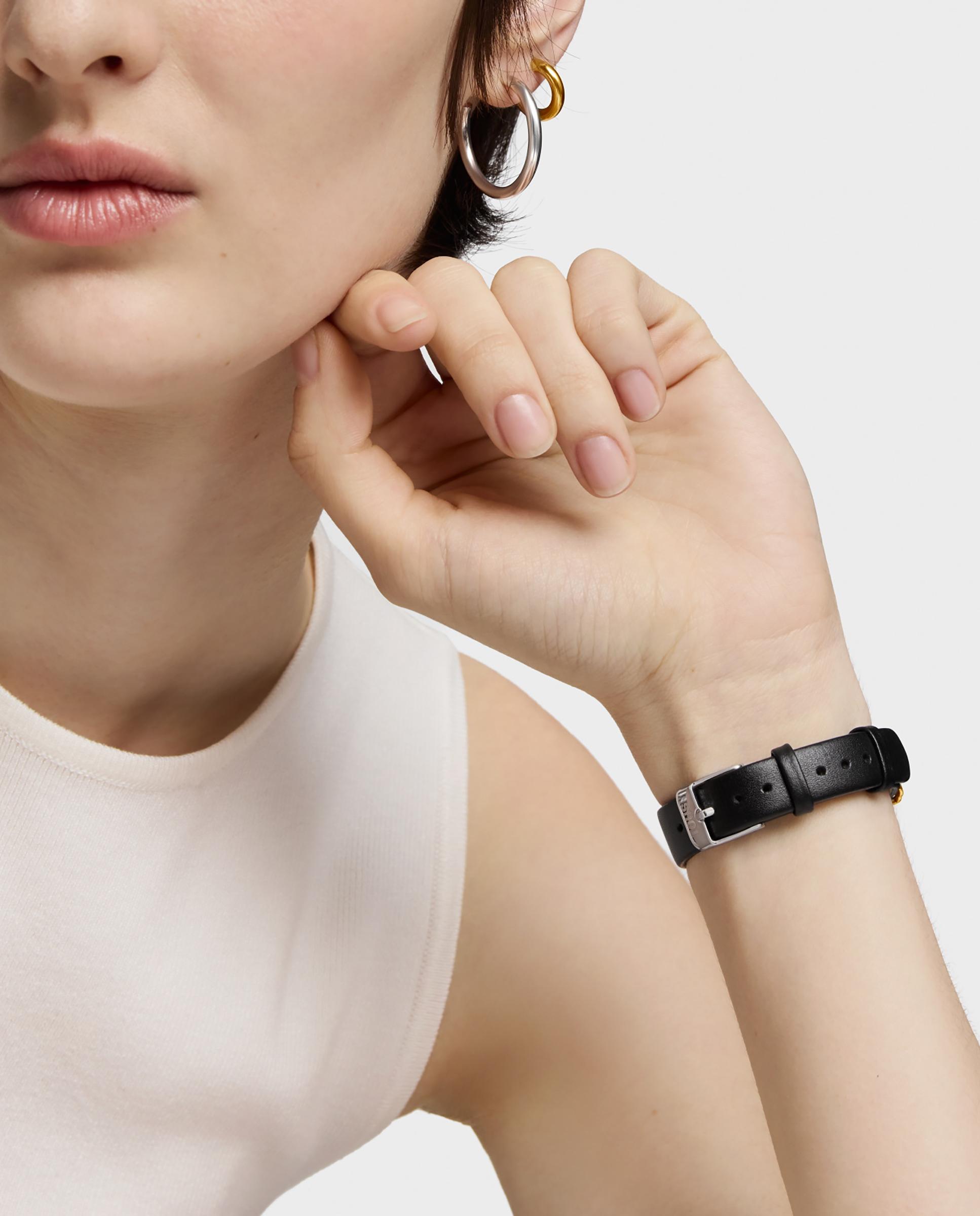 Relógio Analógico Epic Icon com Bracelete de Pele em Preto e Aço em Dourado Preto-6