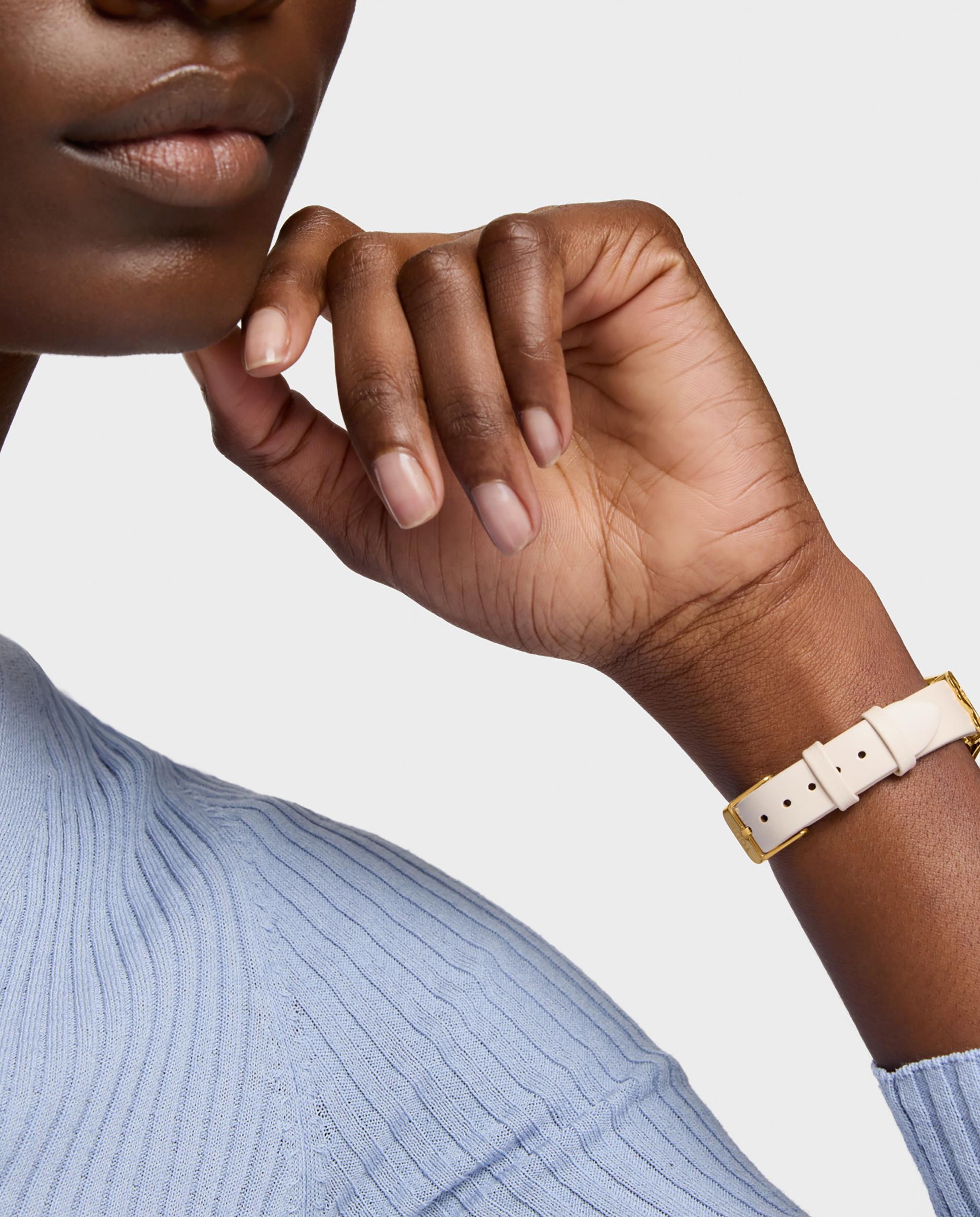 Relógio Analógico Epic Icon com Bracelete de Pele Branca e Aço Dourado Branco-6