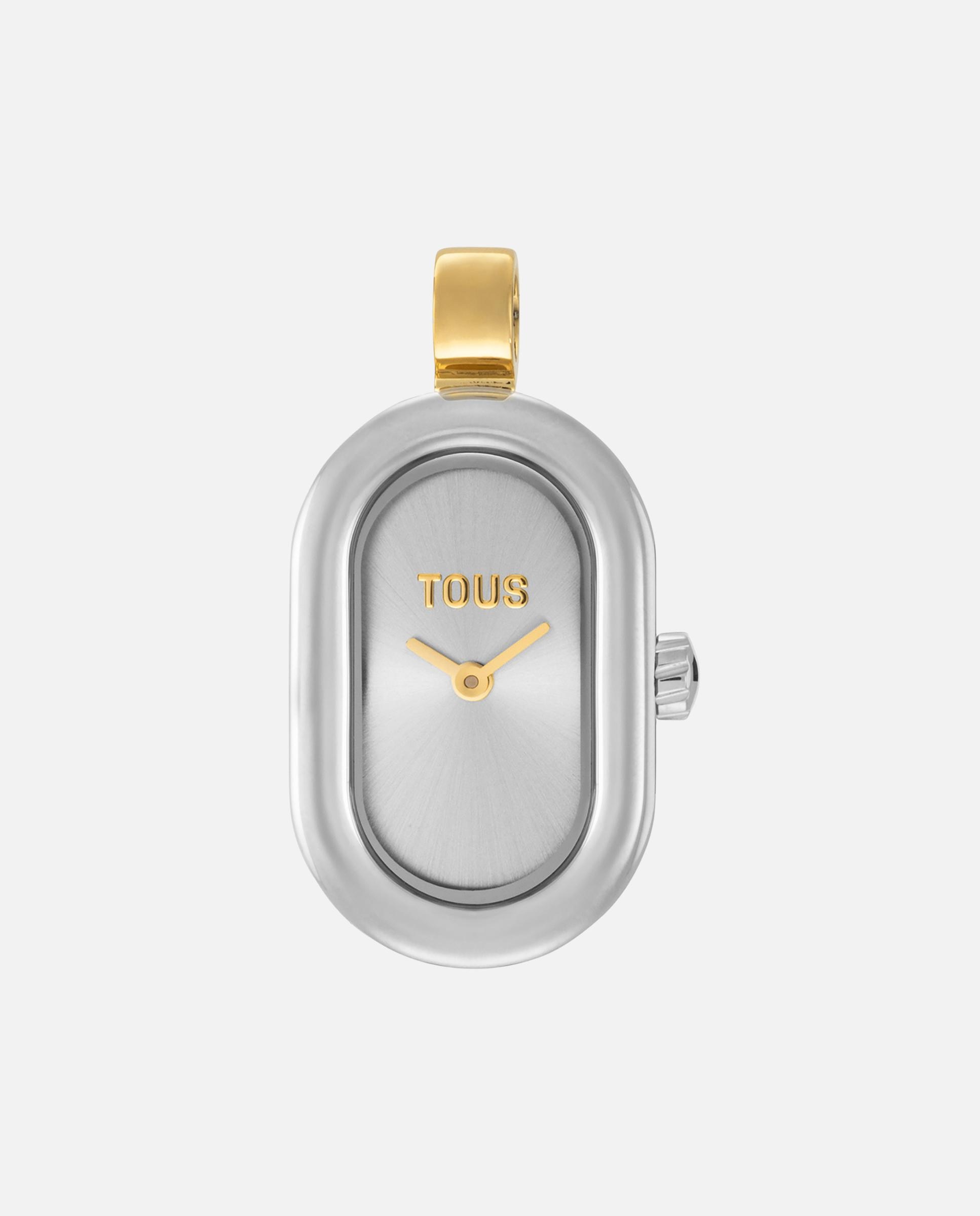 Relógio Analógico Hold Oval de Aço e Aço Dourado Multicolor-1