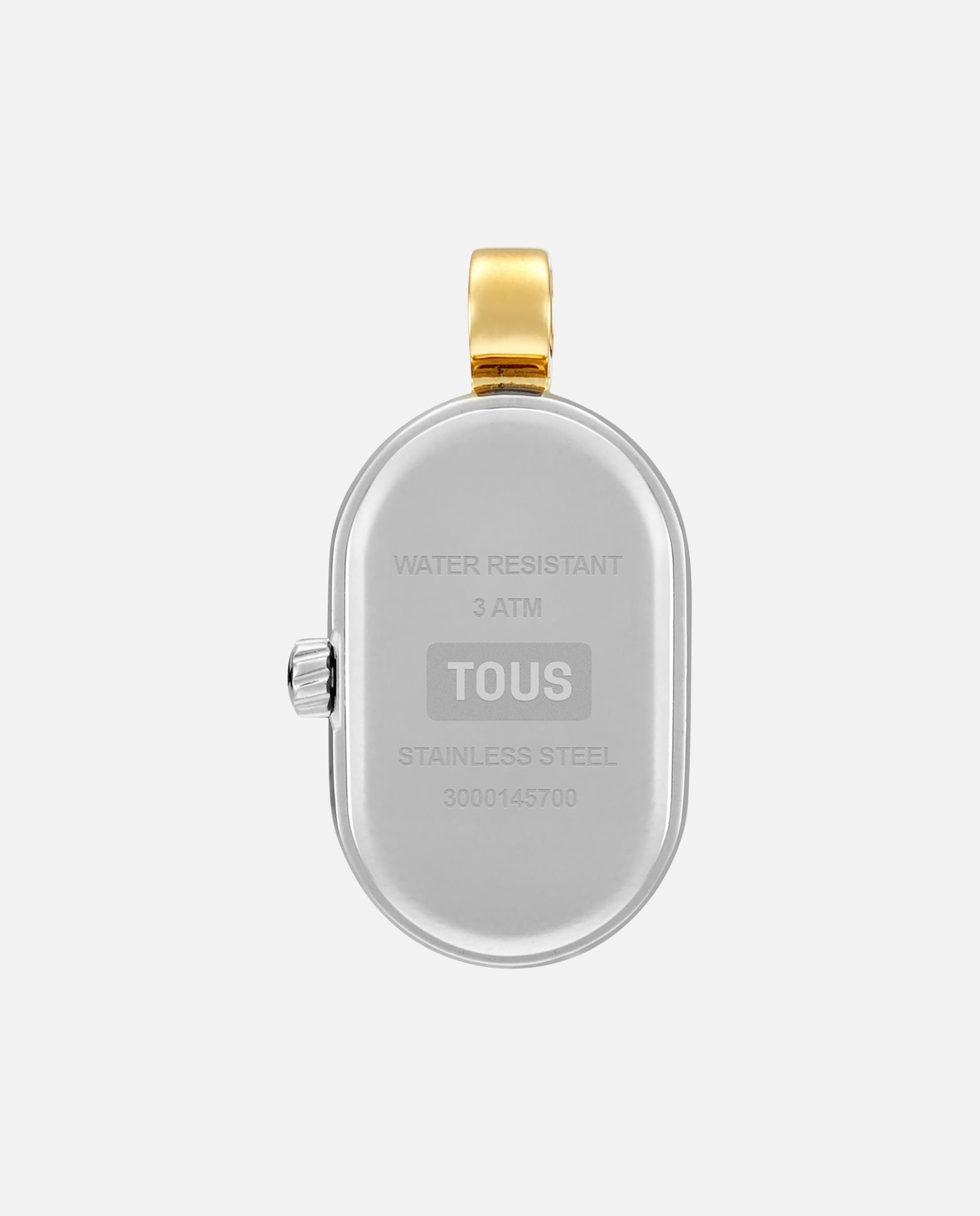 Relógio Analógico Hold Oval de Aço e Aço Dourado Multicolor-3