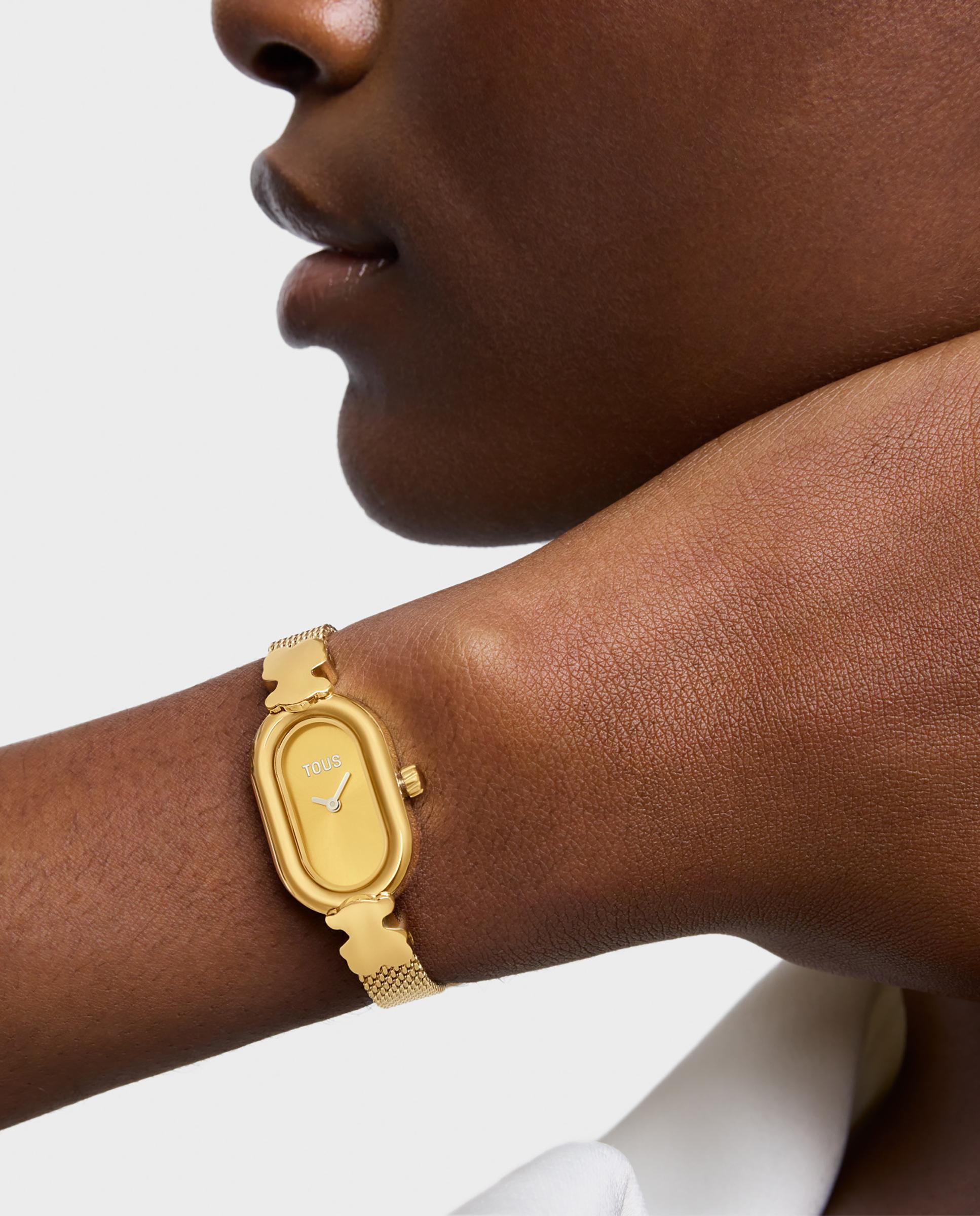 Relógio Analógico Oval Icon Joya com Bracelete de Aço em Dourado Dourado-5