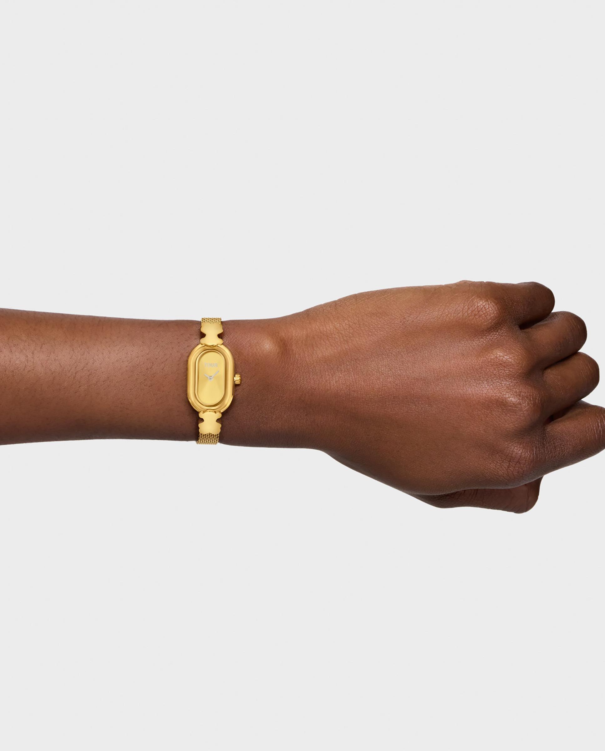 Relógio Analógico Oval Icon Joya com Bracelete de Aço em Dourado Dourado-7