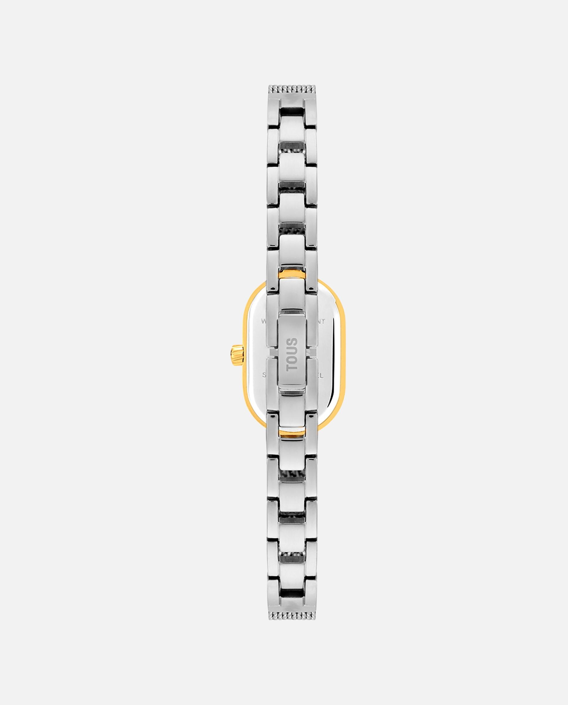 Relógio Analógico Oval Icon Joya com Bracelete de Aço e Aço Dourado Multicolor-3