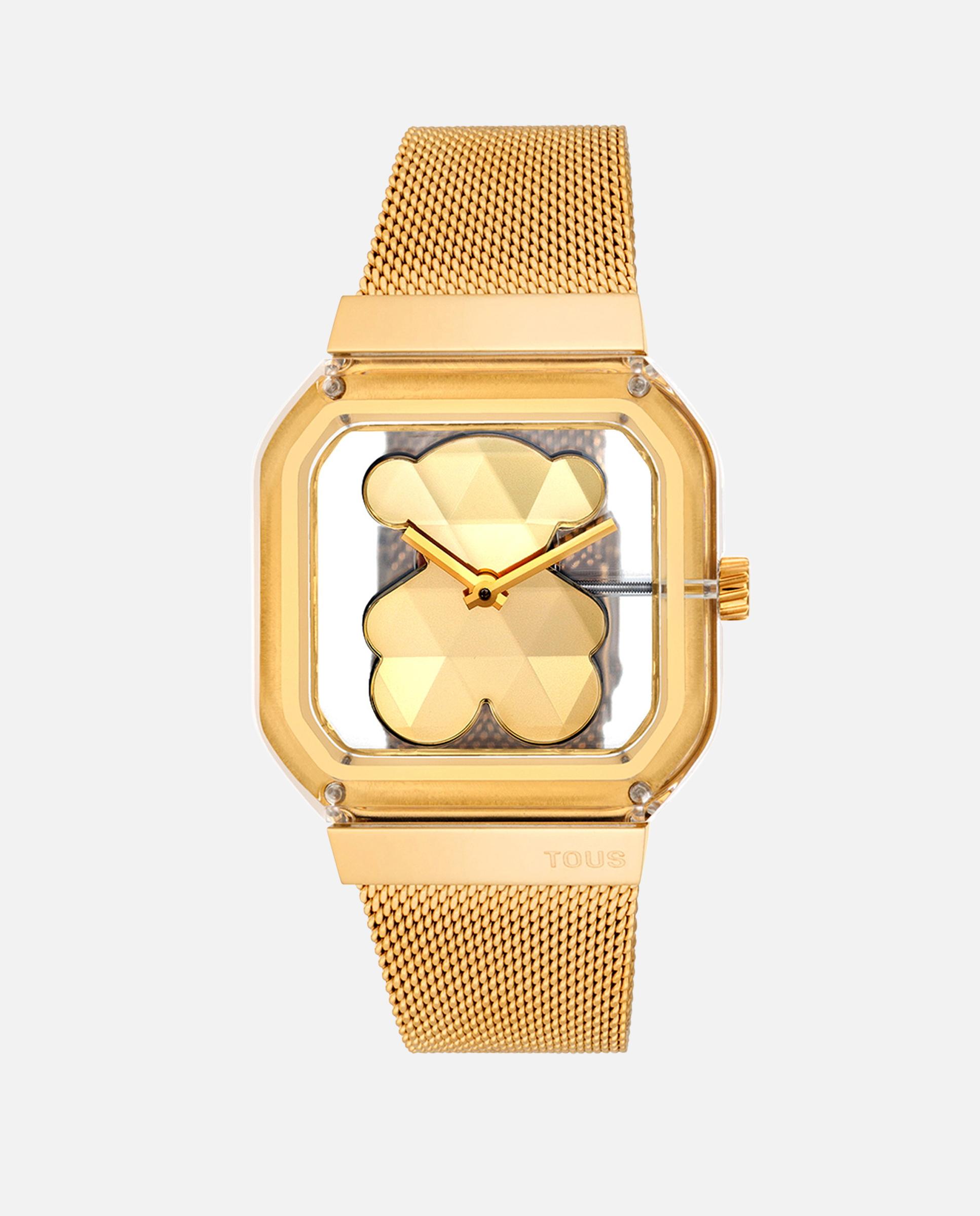 Relógio Analógico D-bear Party com Bracelete de Aço em Dourado Dourado-1