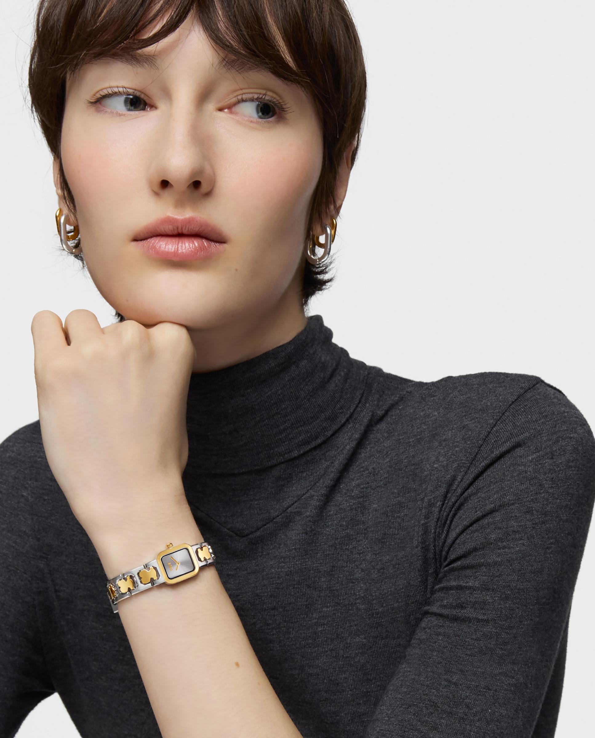Relógio Analógico Icon Time com Bracelete de Aço e Aço Dourado Dourado-4