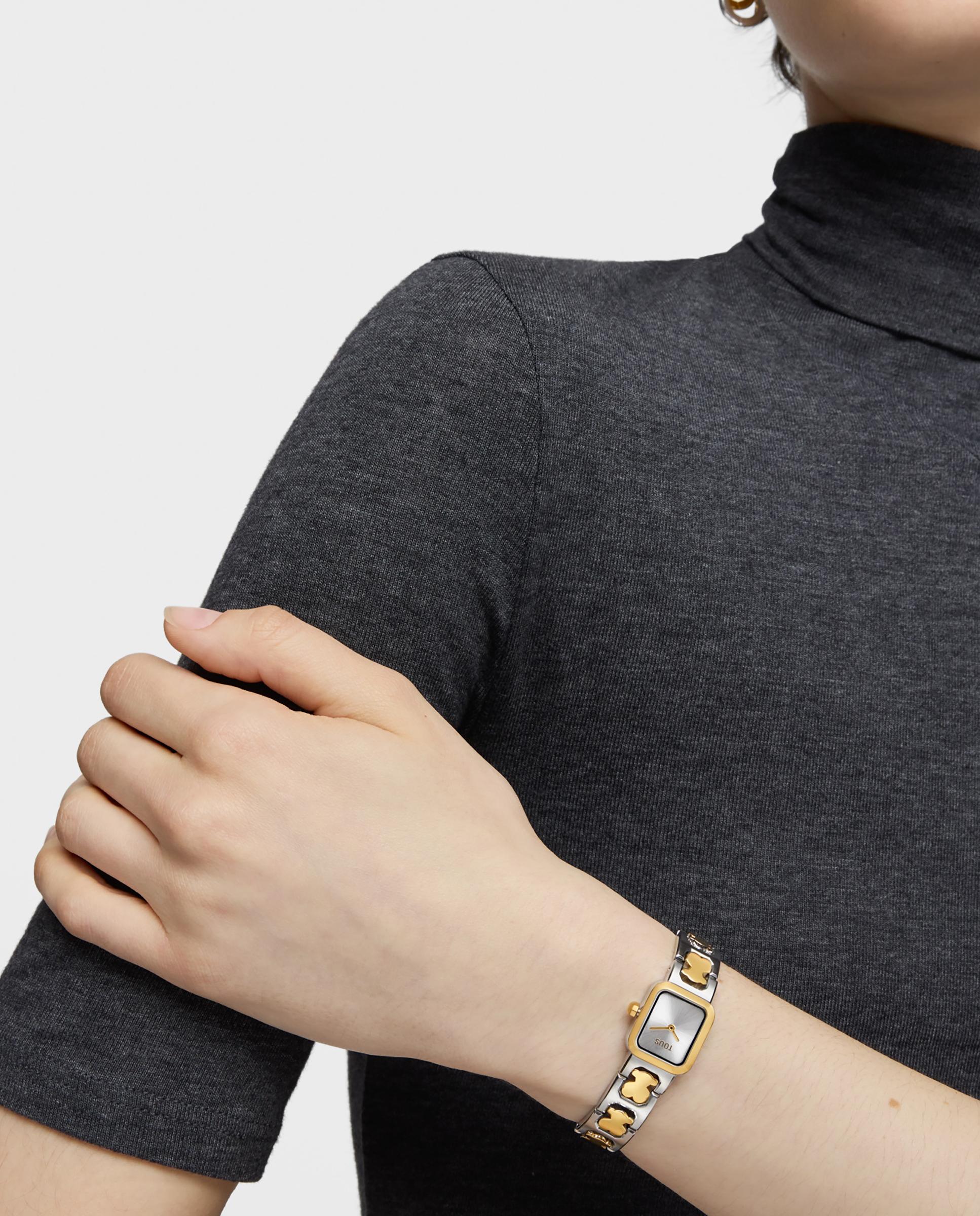 Relógio Analógico Icon Time com Bracelete de Aço e Aço Dourado Dourado-5